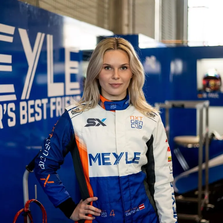 Patricija Stalidzane in her race suit