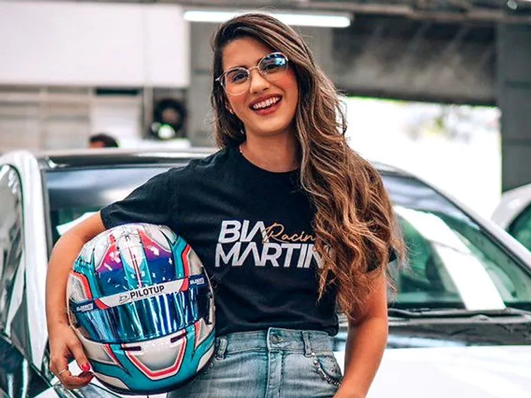 Bia Martins in her race suit