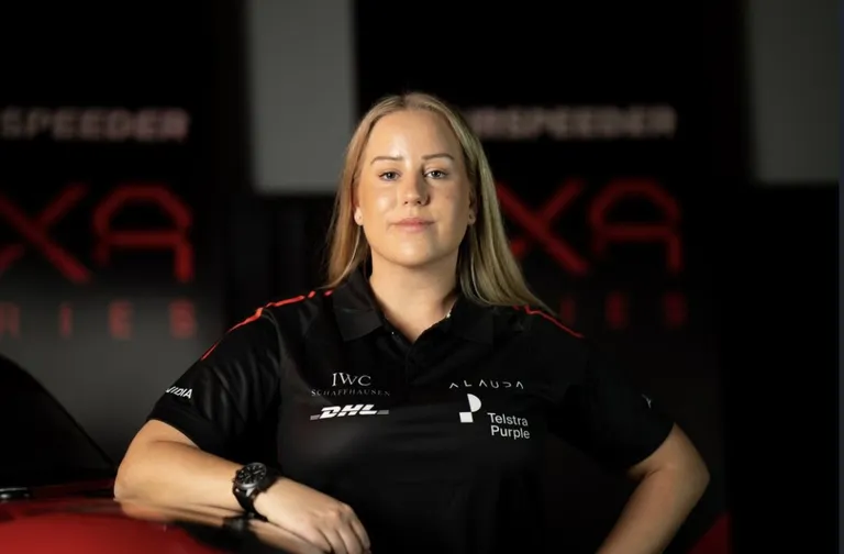 Emily Duggan in her race suit