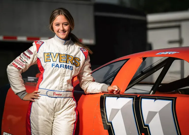 Danica Dart in her race suit