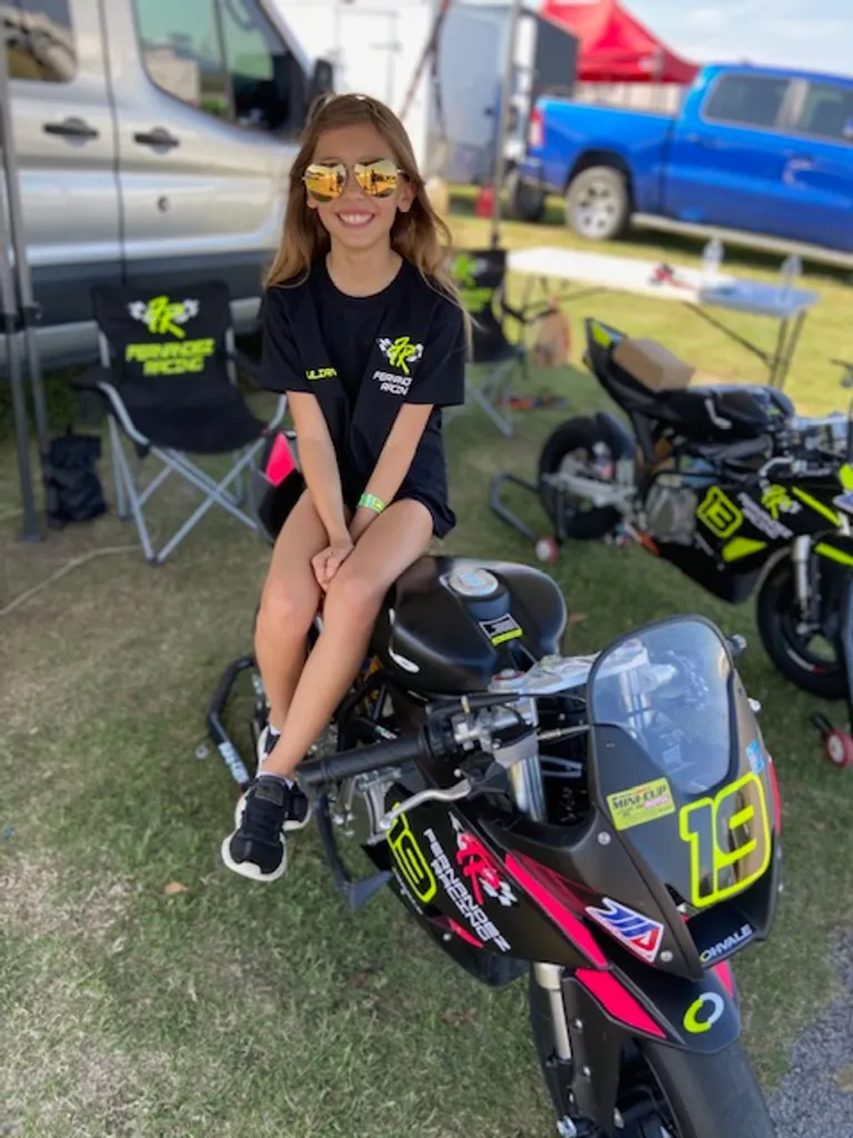 Juliana Fernandez in her race suit