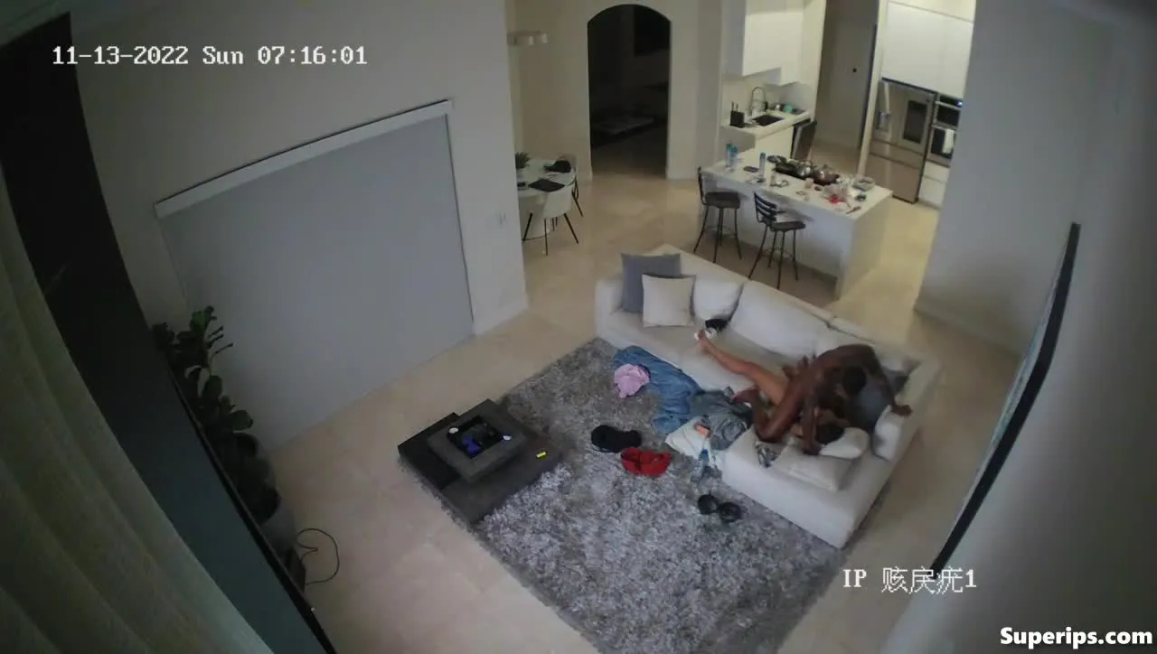 IPCAM β Young black British couple fucks on their couch IPCAM β Young black British couple fucks on their couch