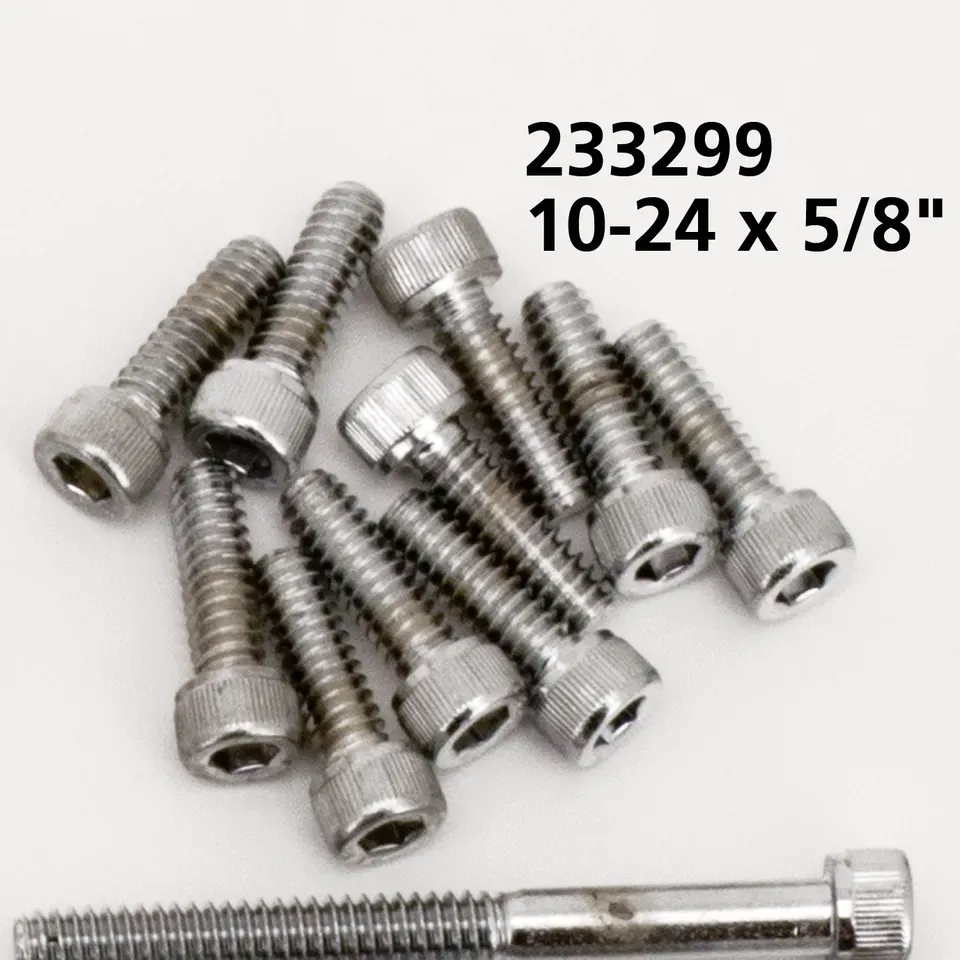 10pck Chrome allen screws 10-24x5/8" - Afbeelding 2