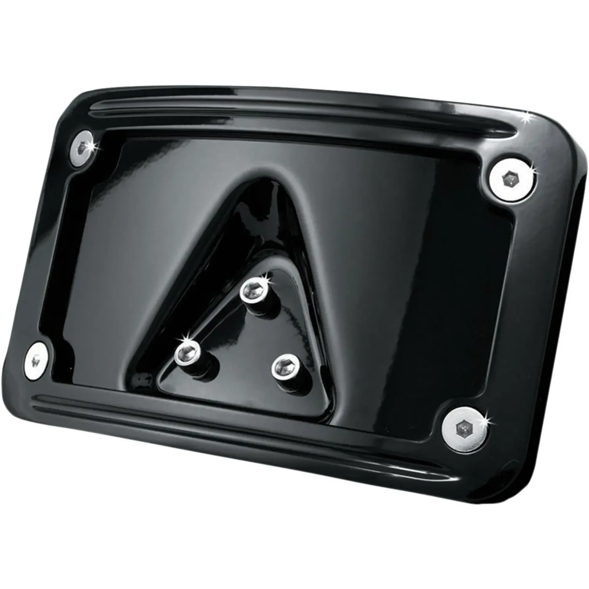 License Plate Frame Curved Laydown Black