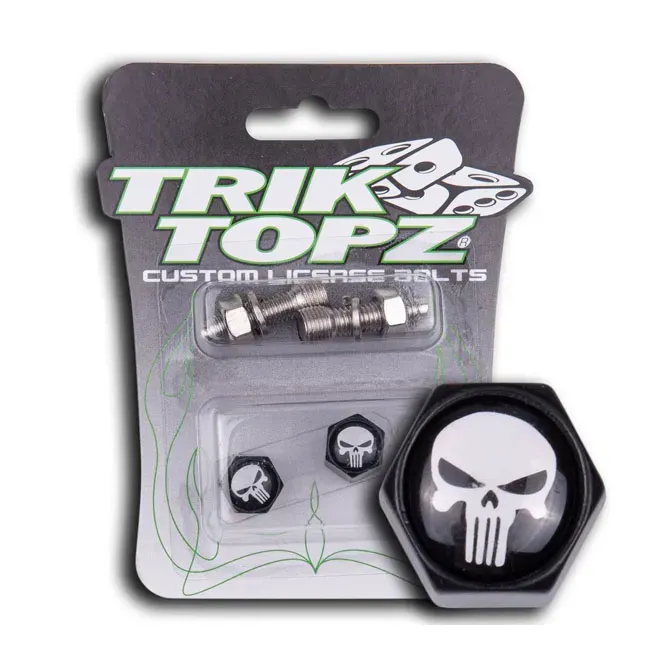Trik Topz, Block Skull license plate mounts. Black - Afbeelding 2