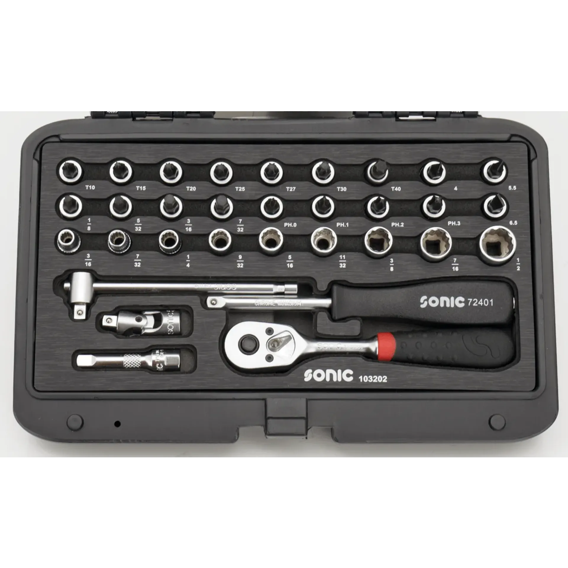 Sonic 32pc 1/4″ drive socket set SAE