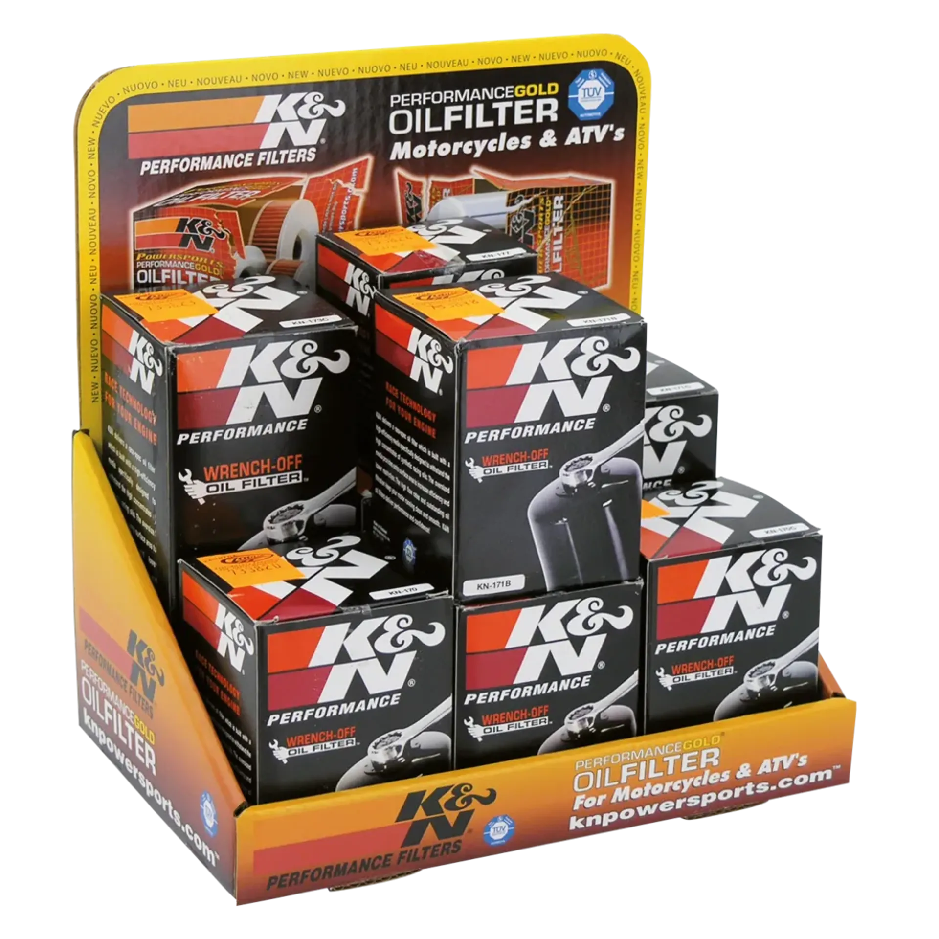 K&N counter display w/11 oil filters