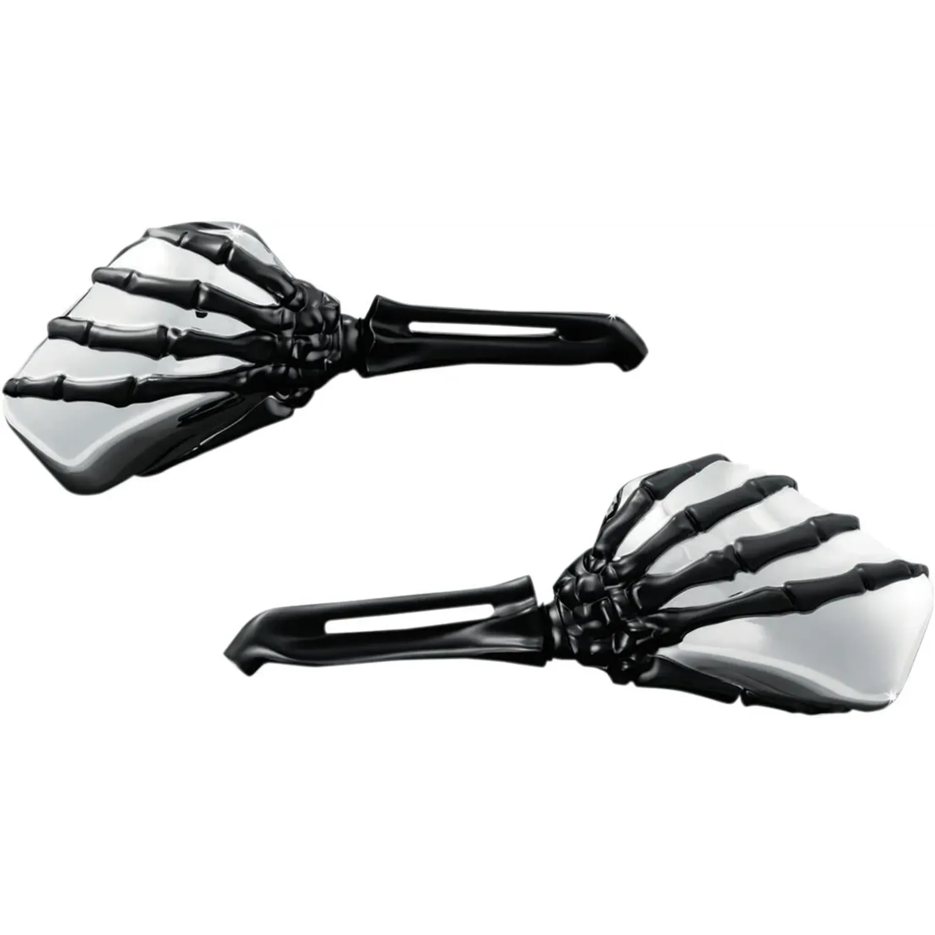 Skeleton Hand Mirrors With Black Stems And Chrome Heads