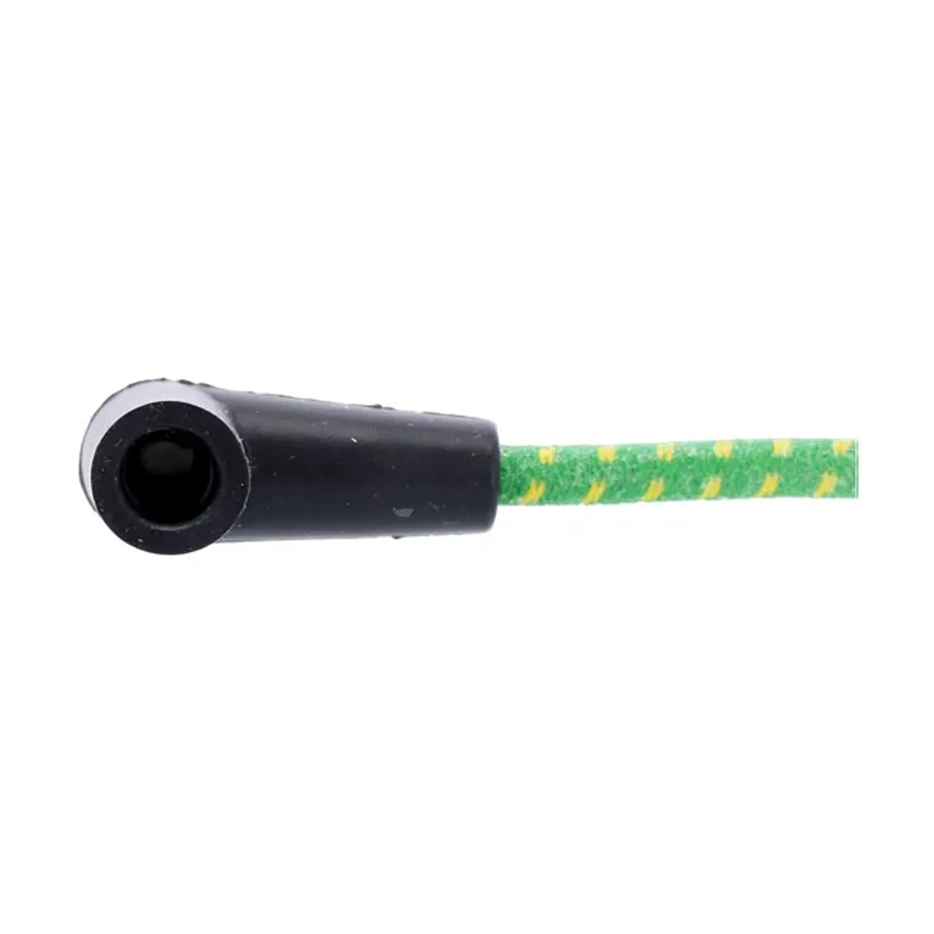 Universal 40" spark plug wire set. Cotton cloth green/yellow