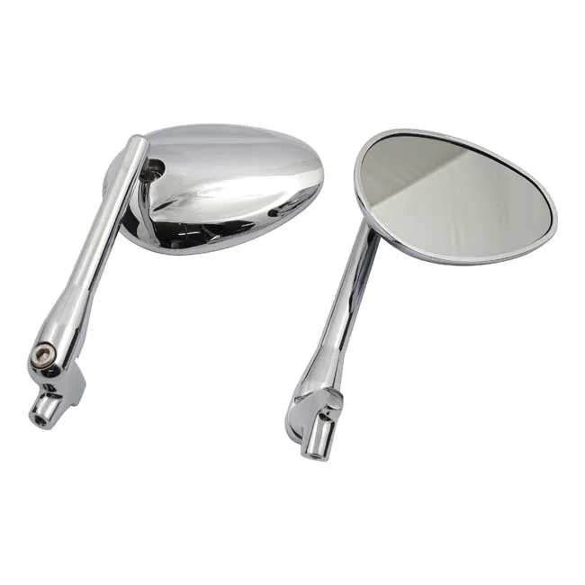 Oval, rotatable stem mirror set
