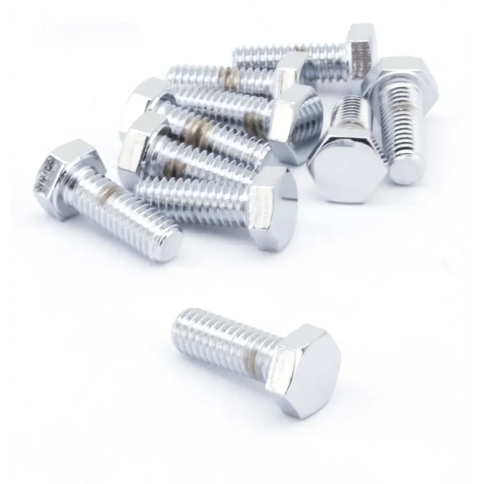 10pck Chrome hex head screws 5/16-18x7/8