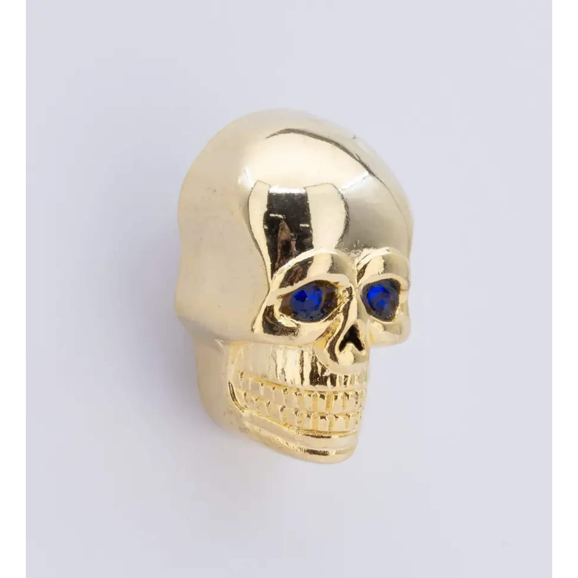GZP Skull krommet Large gold blue eyes