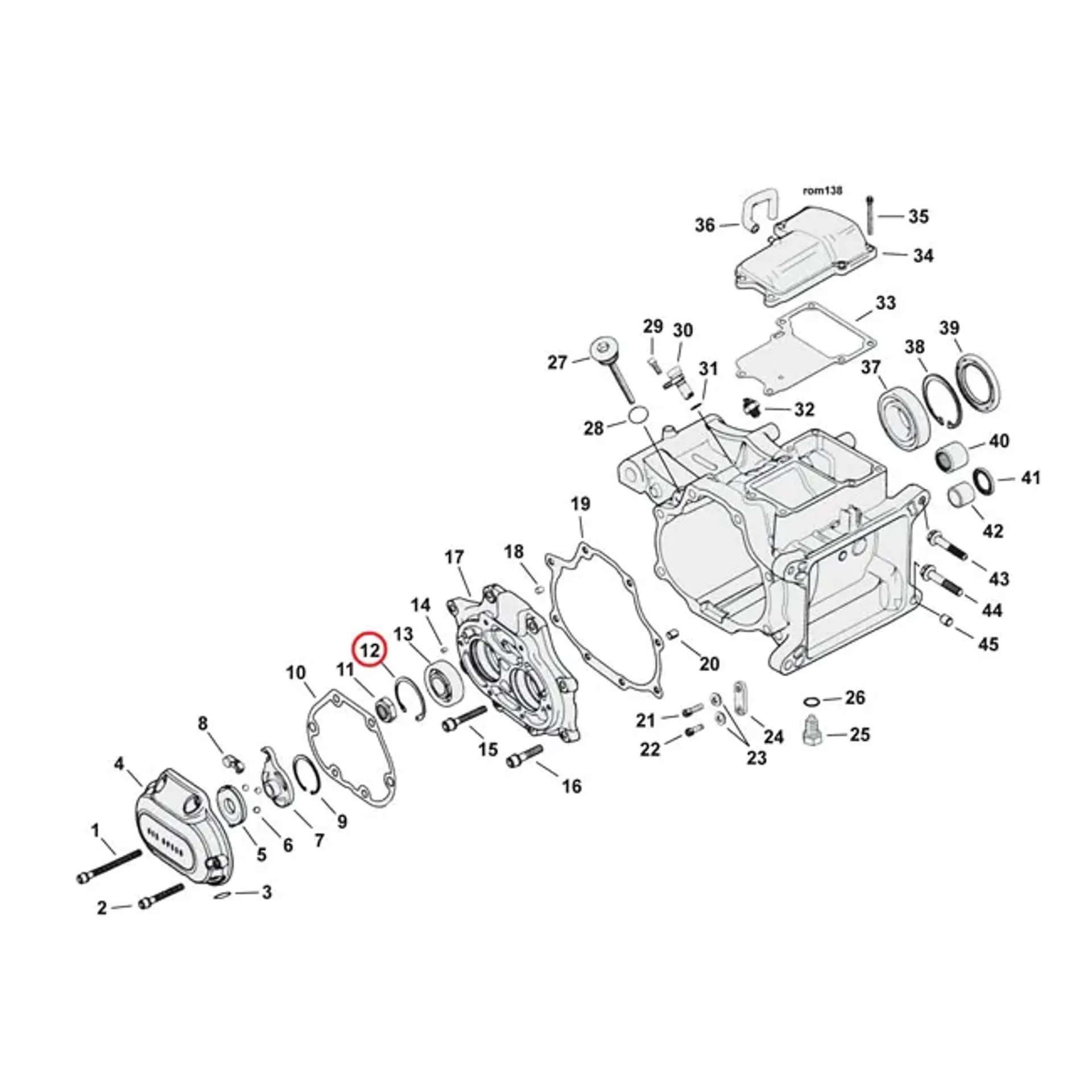 JIMS, retaining ring, main/countershaft bearing