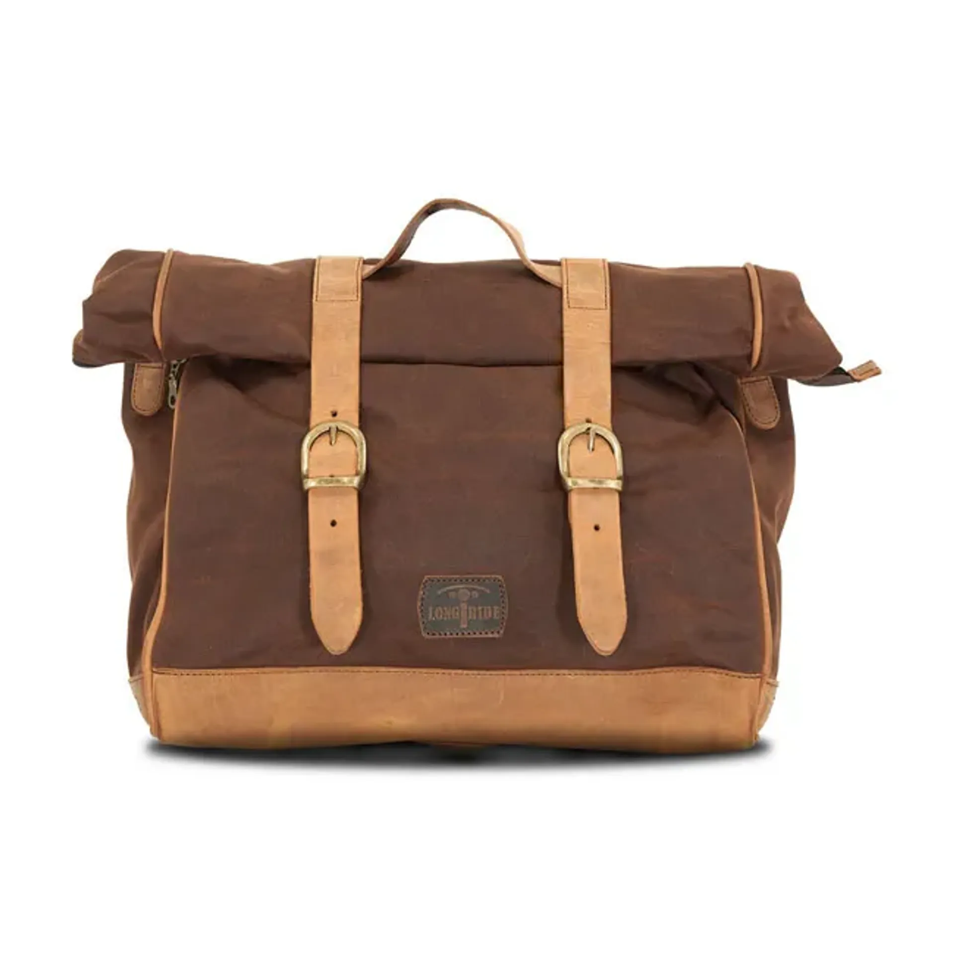 Longride, %27%27Old Chopper%27%27 waxed cotton saddlebag. Marron Brown