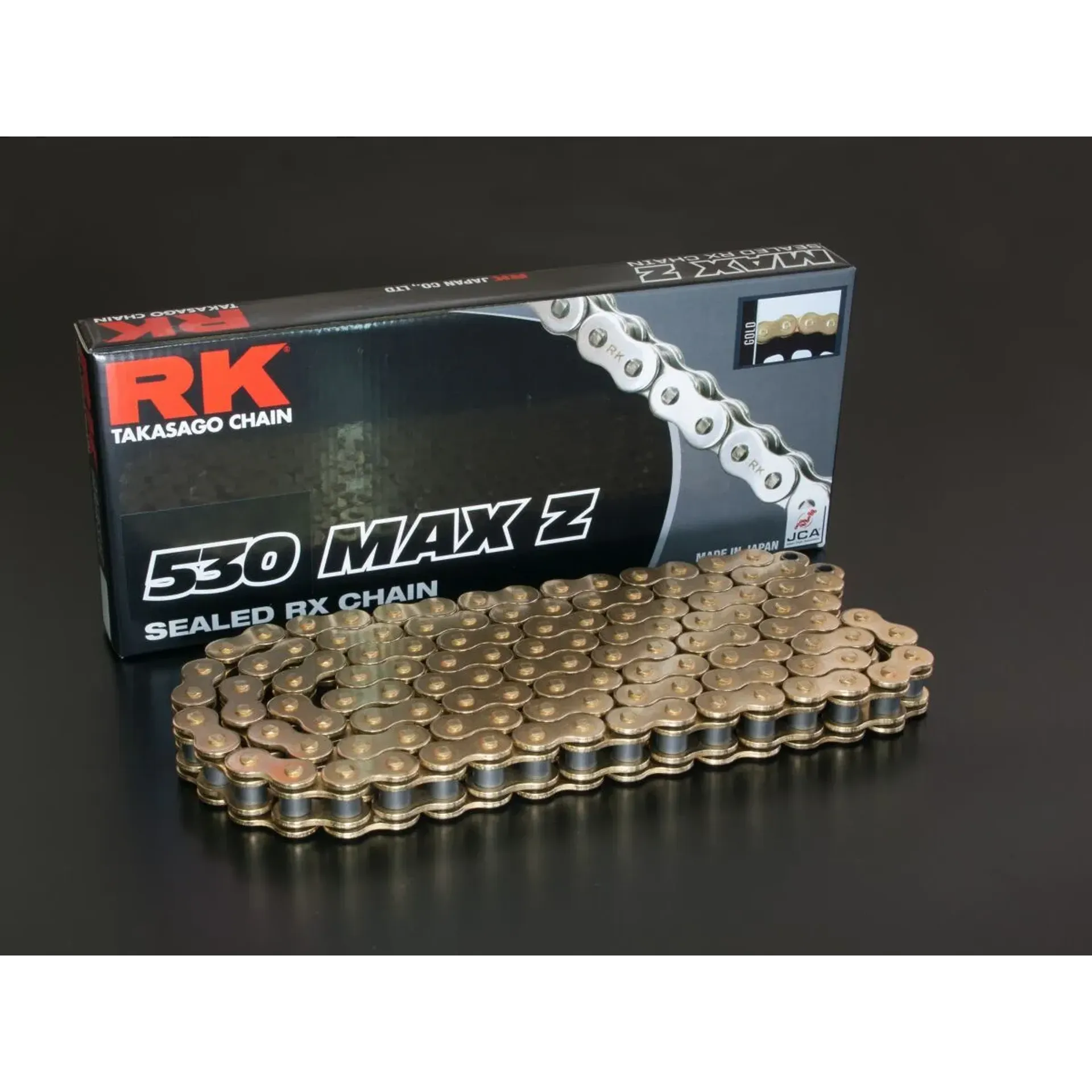 Max-Z 118 Rivet Link 530 X-Ring Replacement Drive Chain / Gold|Gold / Carbon Alloy Steel