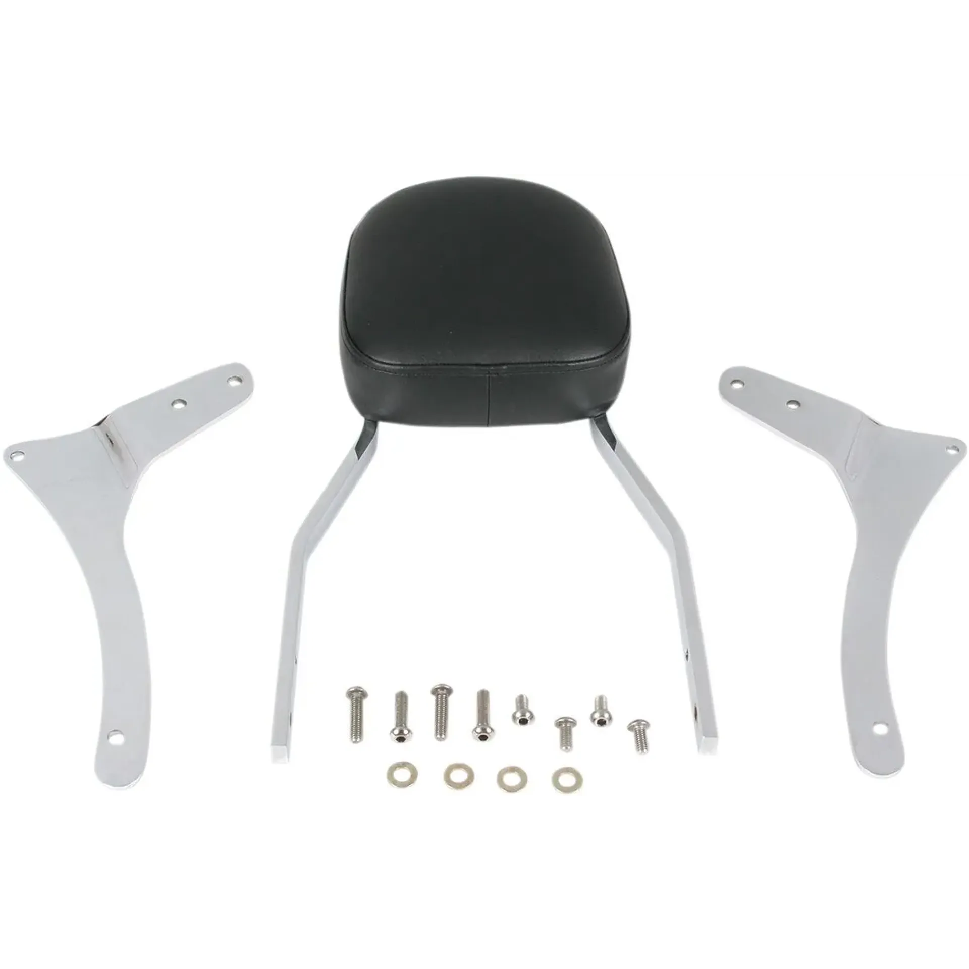 Tall Square Sissy Bar With Pad Chrome Yamaha