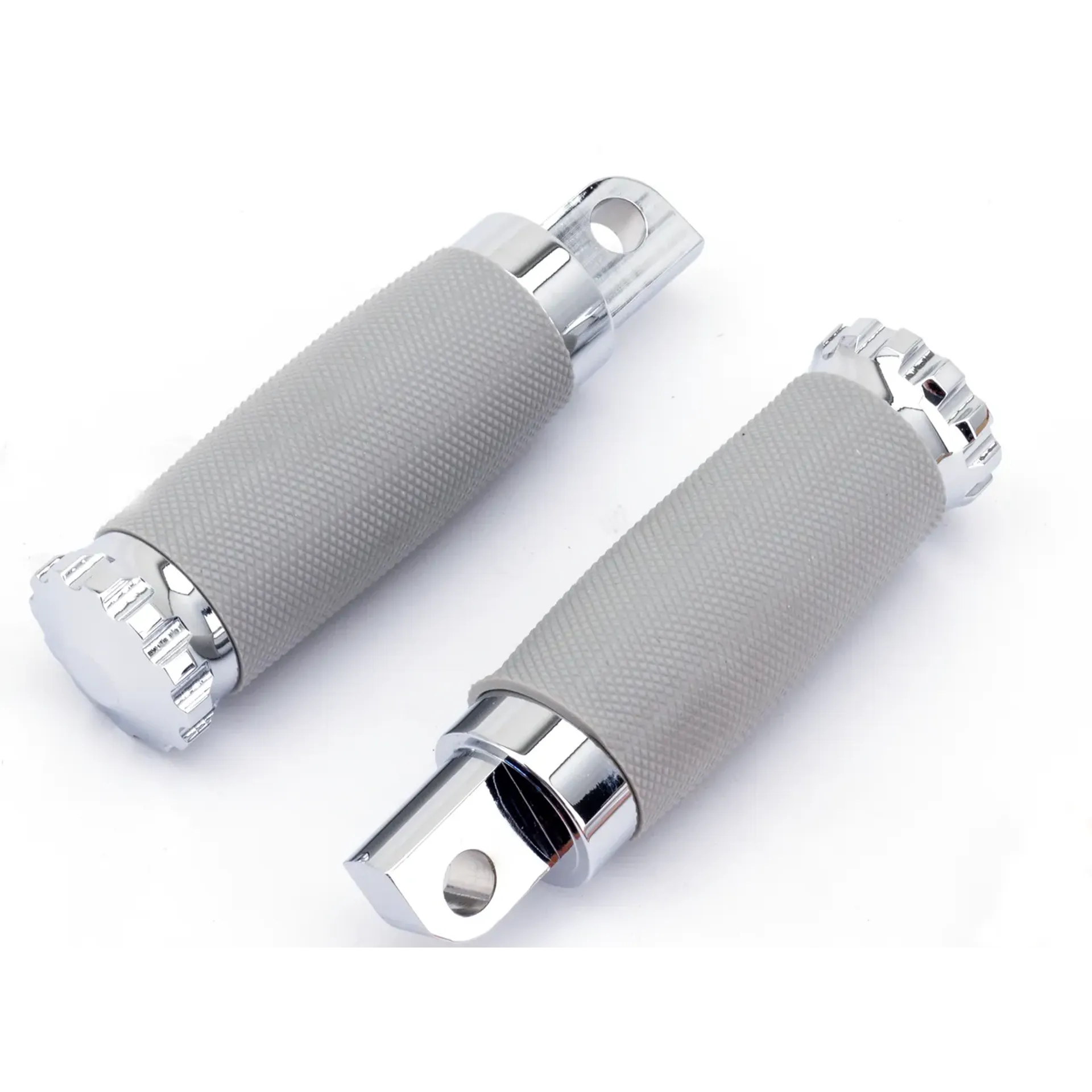 GZP Chrome Turbo footpegs gray rubber