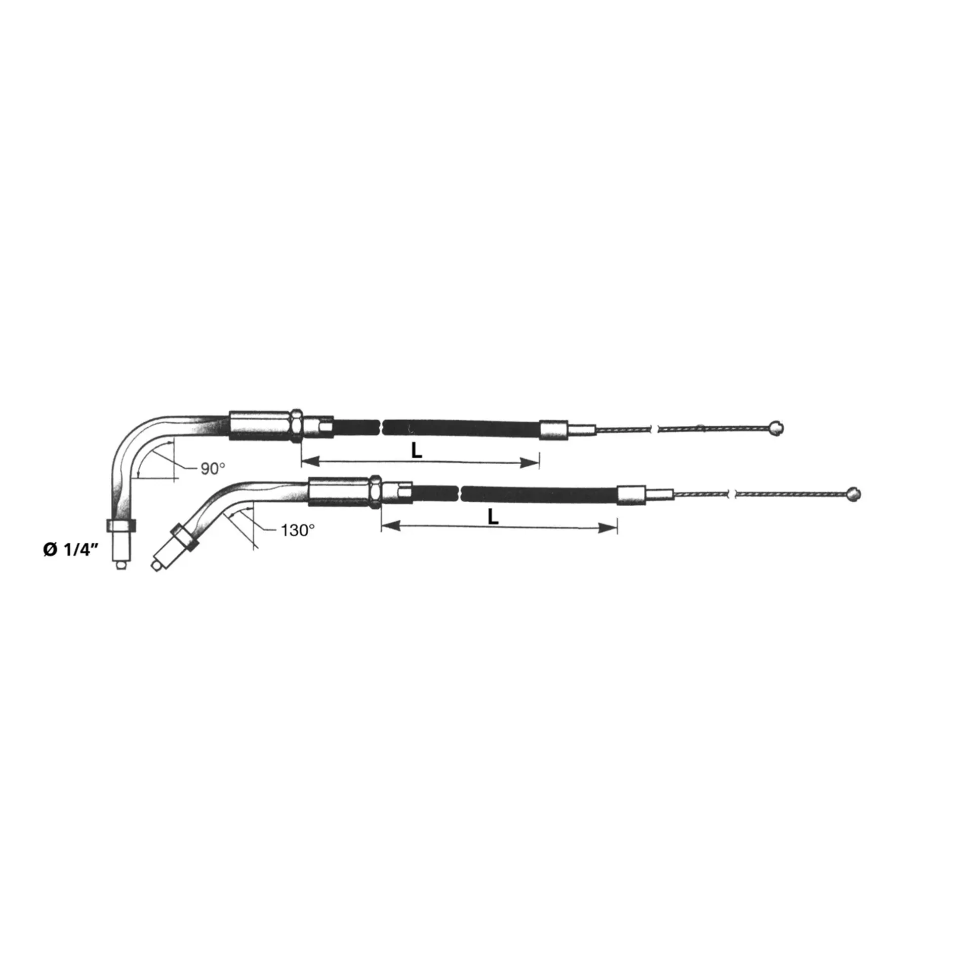 GZP Black BT96 LN=34″ 90dgr throttle