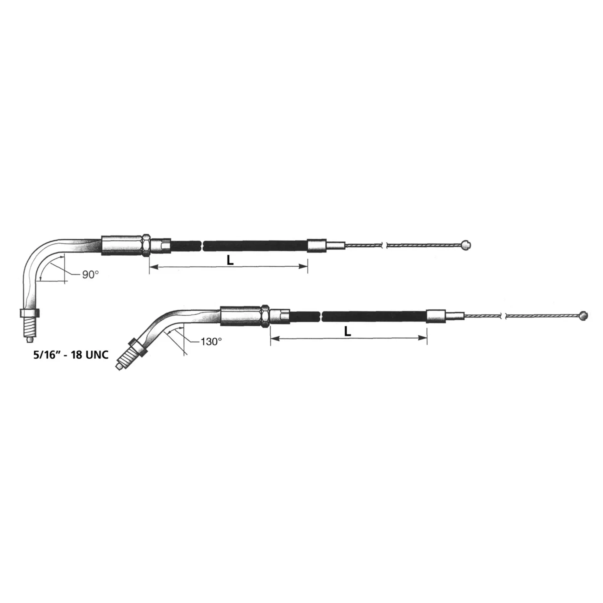 GZP Black BT81 LN=37″ 135dgr throttle