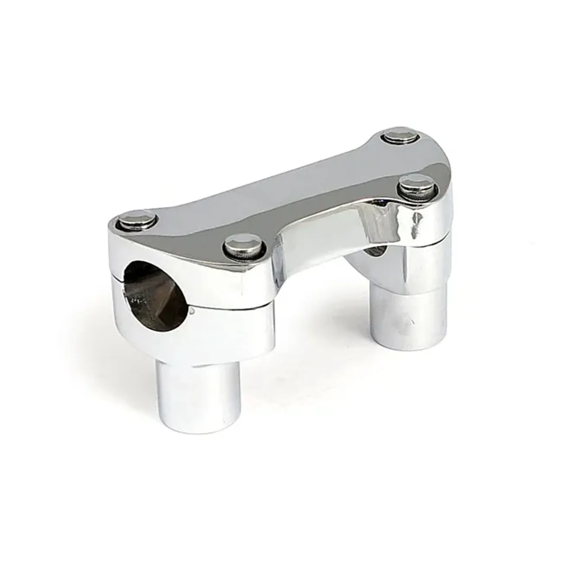 2" rise handlebar riser set + top clamp with lip. Chrome