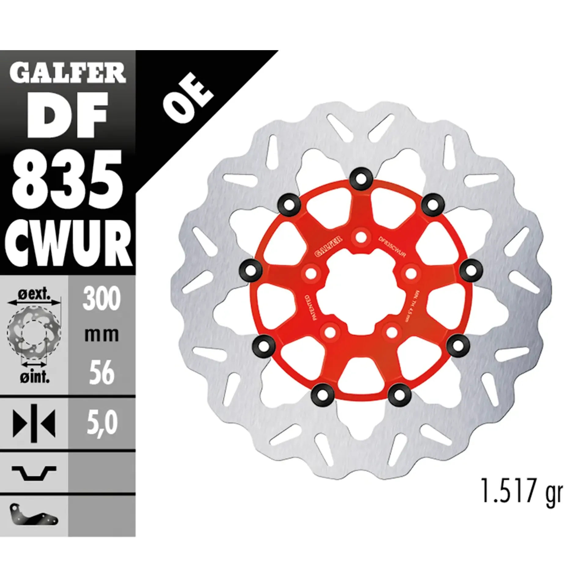 Galfer Wave FR Floating 11.8″ Red