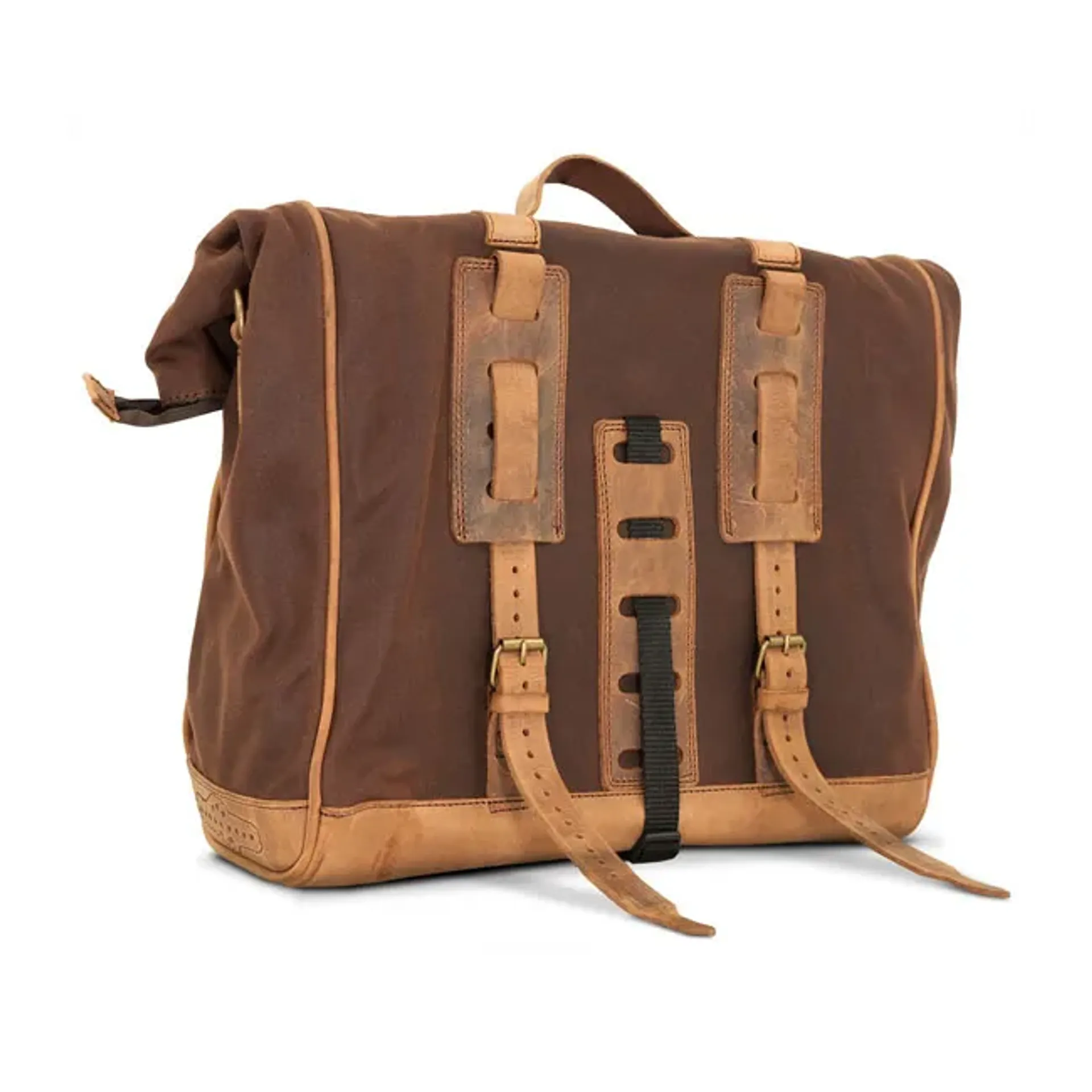 Longride, %27%27Old Chopper%27%27 waxed cotton saddlebag. Marron Brown