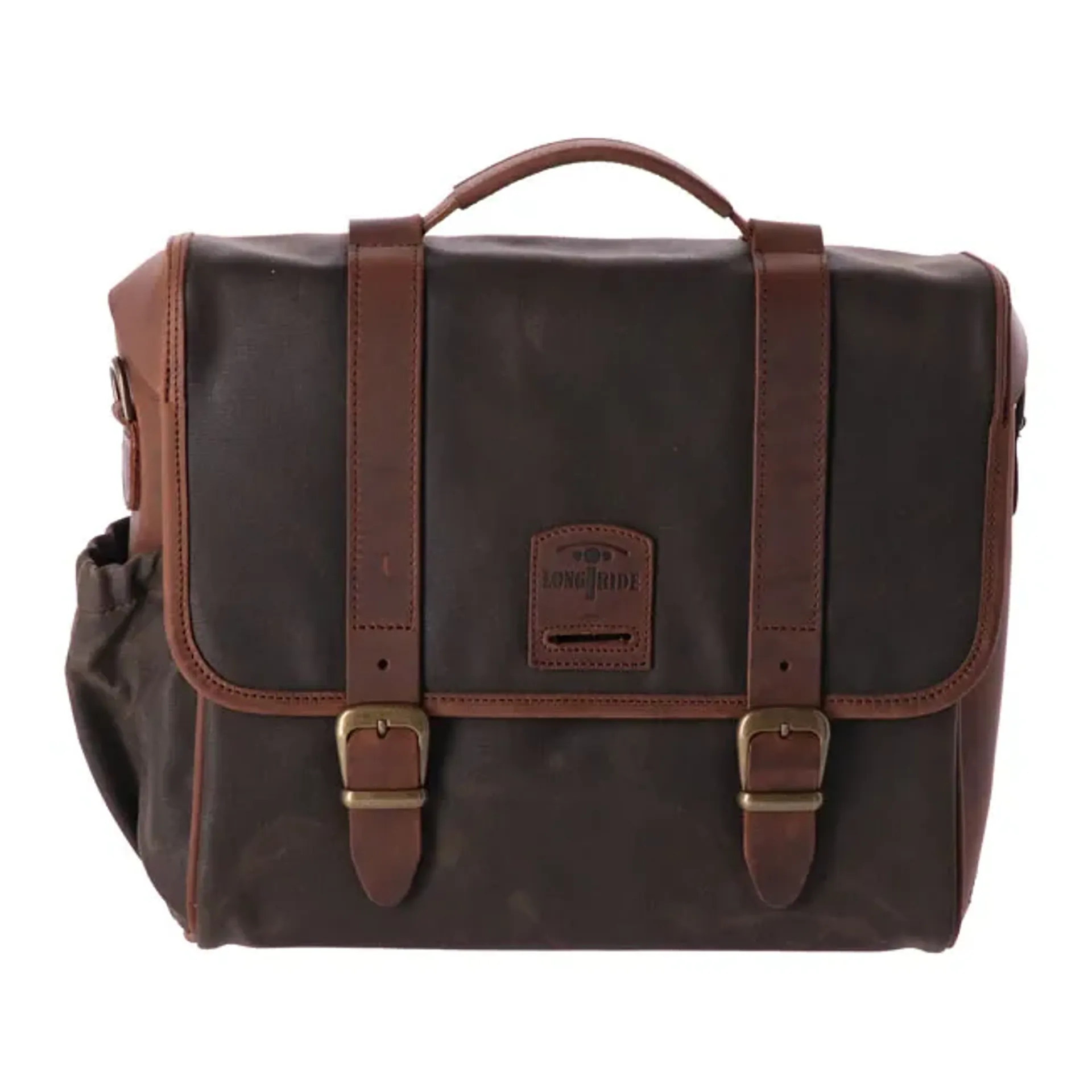 Longride, click-on Classic saddlebag waxed cotton. Khaki