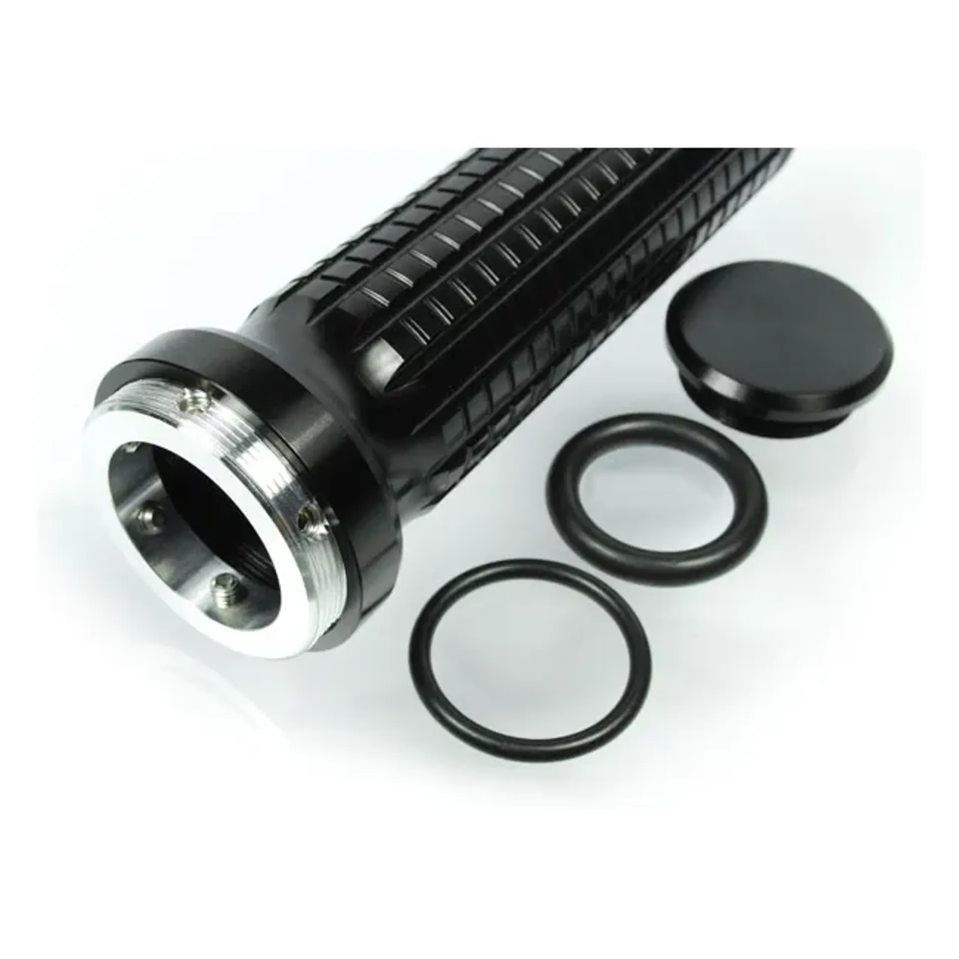 Motogadget, mo.grip aluminum handlebar grip set. Black
