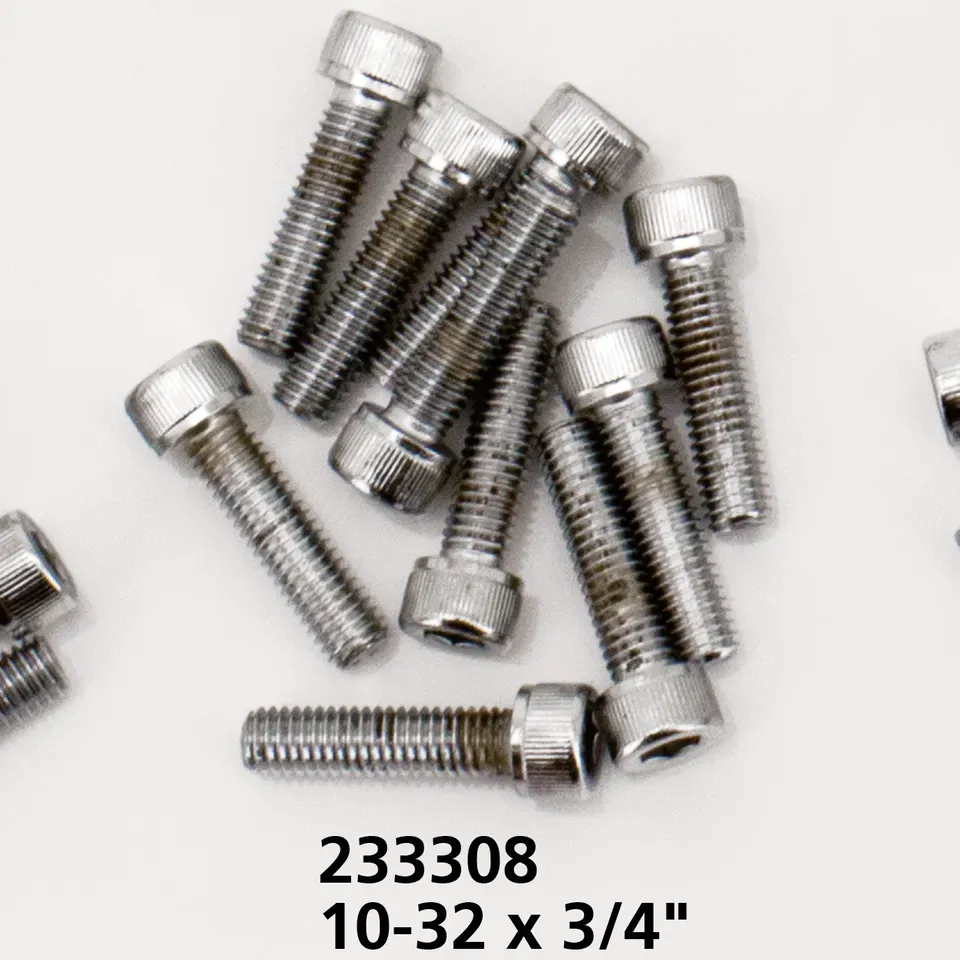 10pck Chrome allen screws 10-32x3/4 - Afbeelding 2