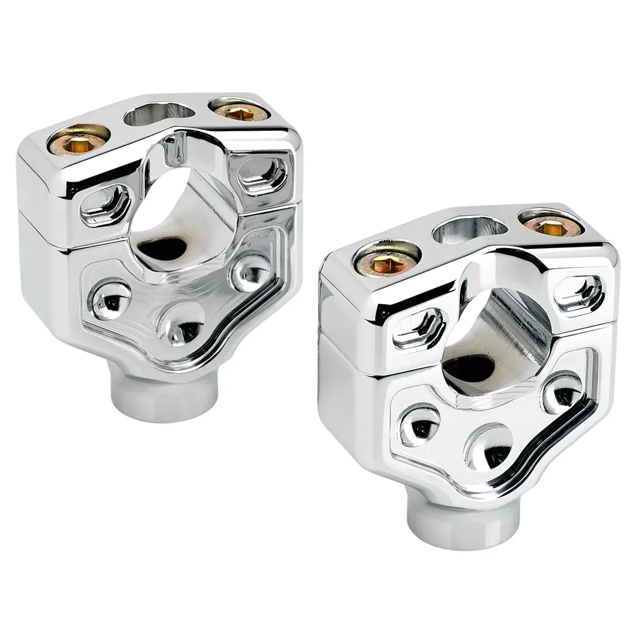 JM Risers 2" Dual Clamp Chrome