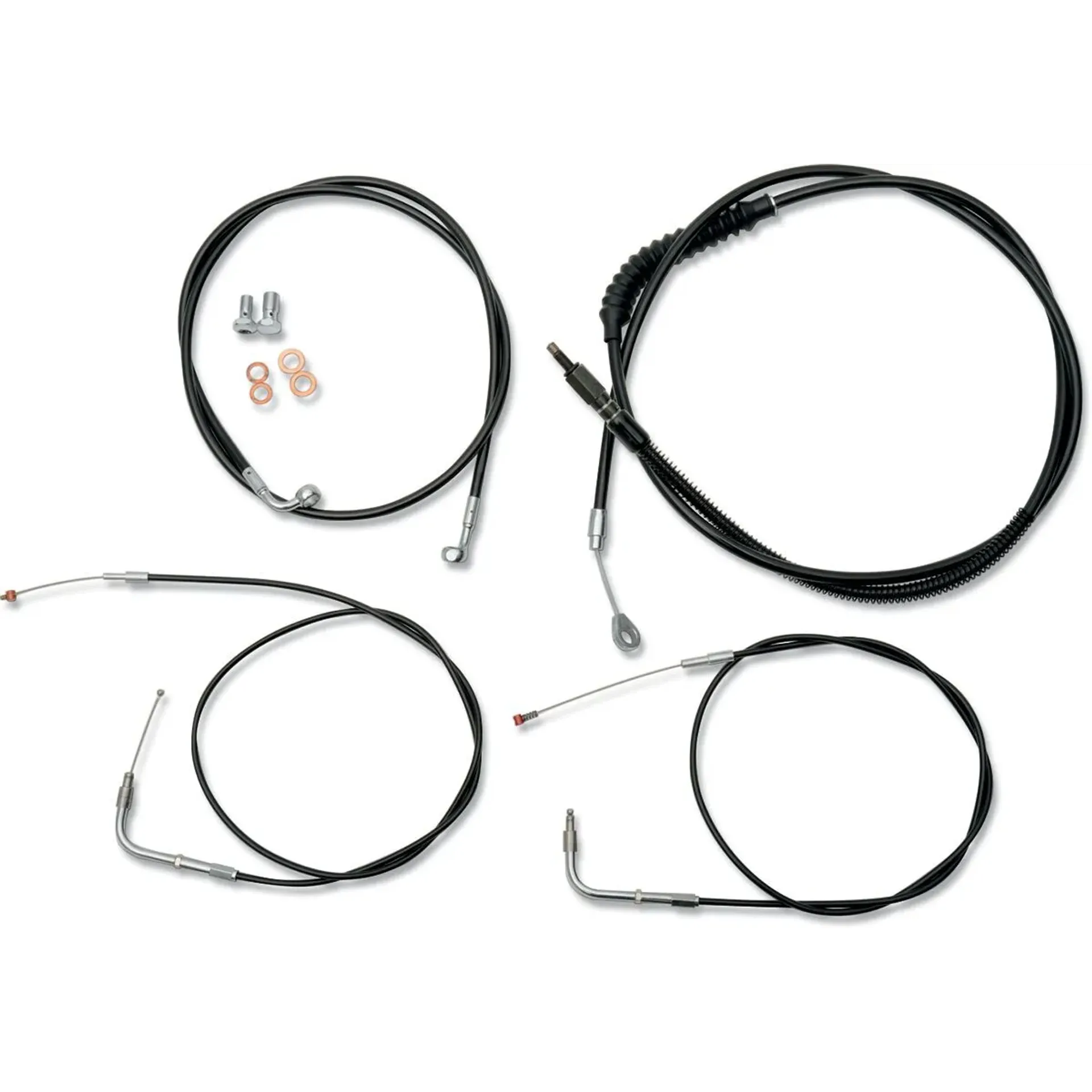 Cable Kit 15-17″ Ape Bar Length Stainless Steel Black Coated Hd