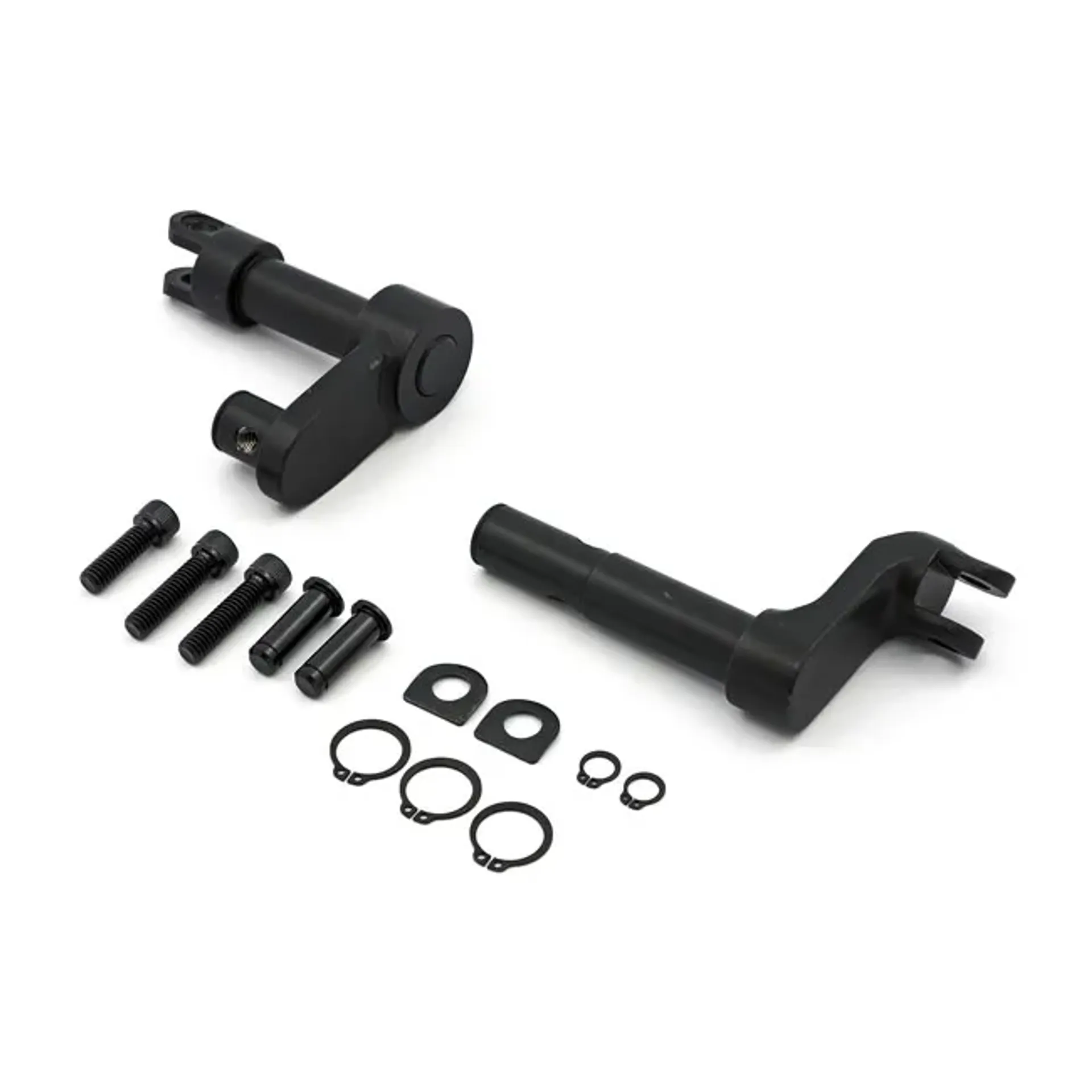 Foot peg conversion bracket kit . +2" extended. Black