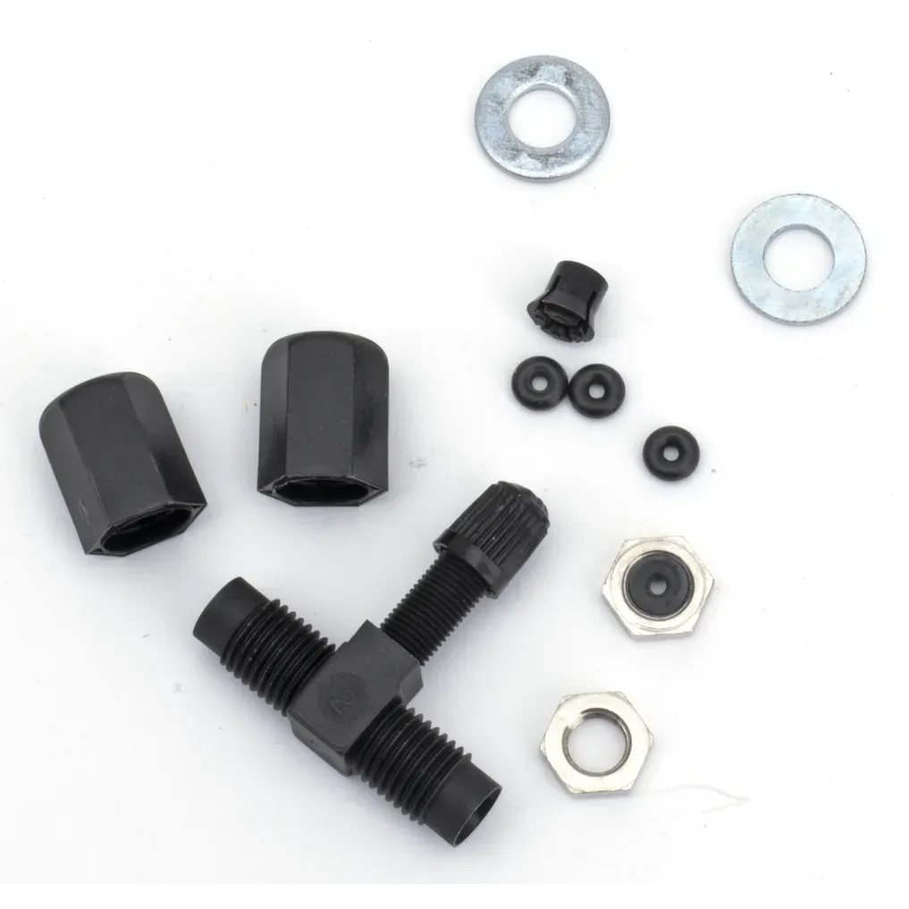 T-valve plastic w/nuts, olives, O-rings
