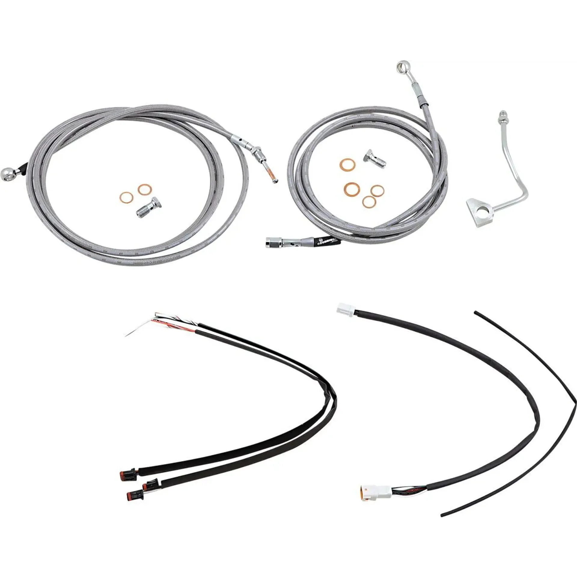 Cable Kit 14″ Braided Stainless Steel Handlebar W/Abs