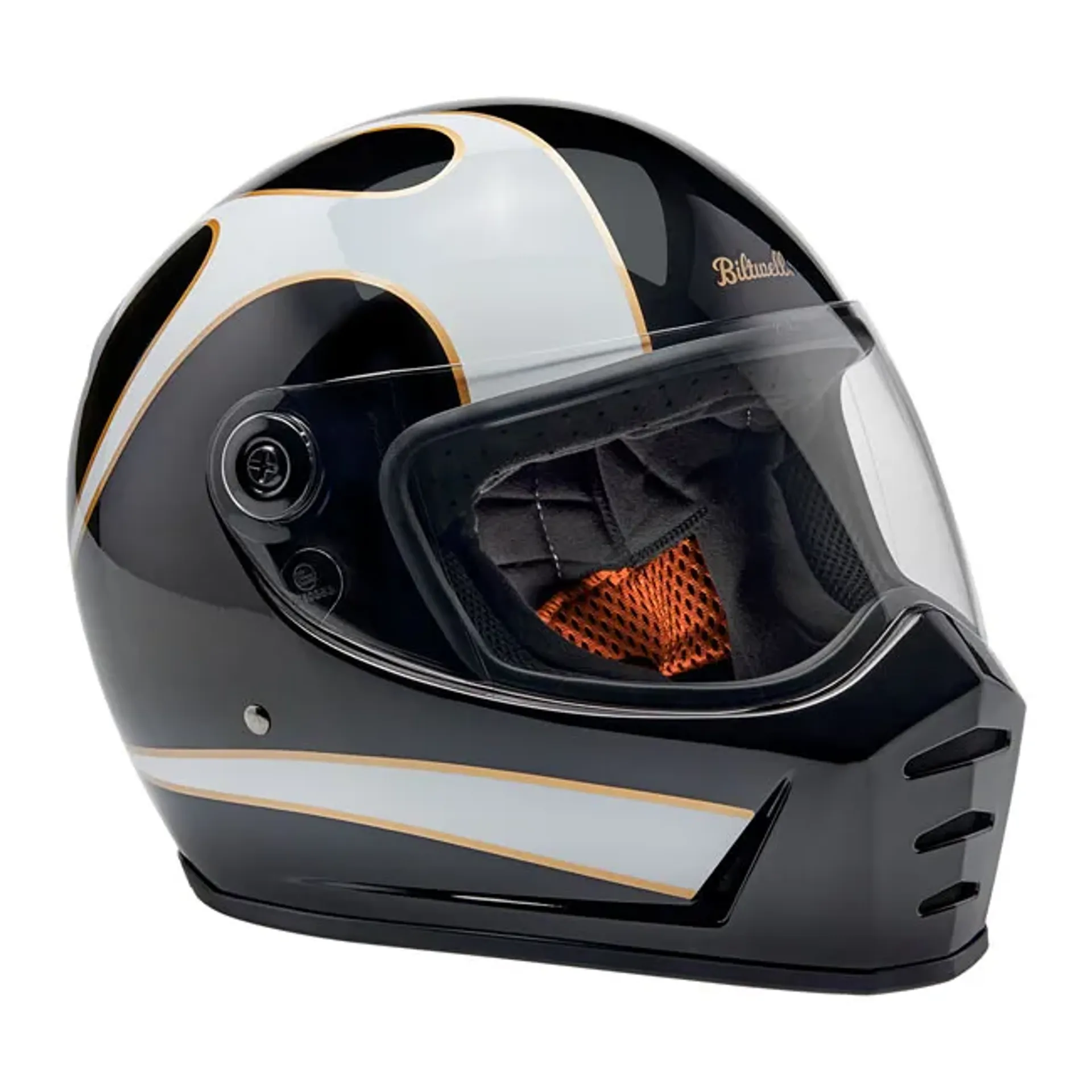 Biltwell Lane Splitter helmet white flames