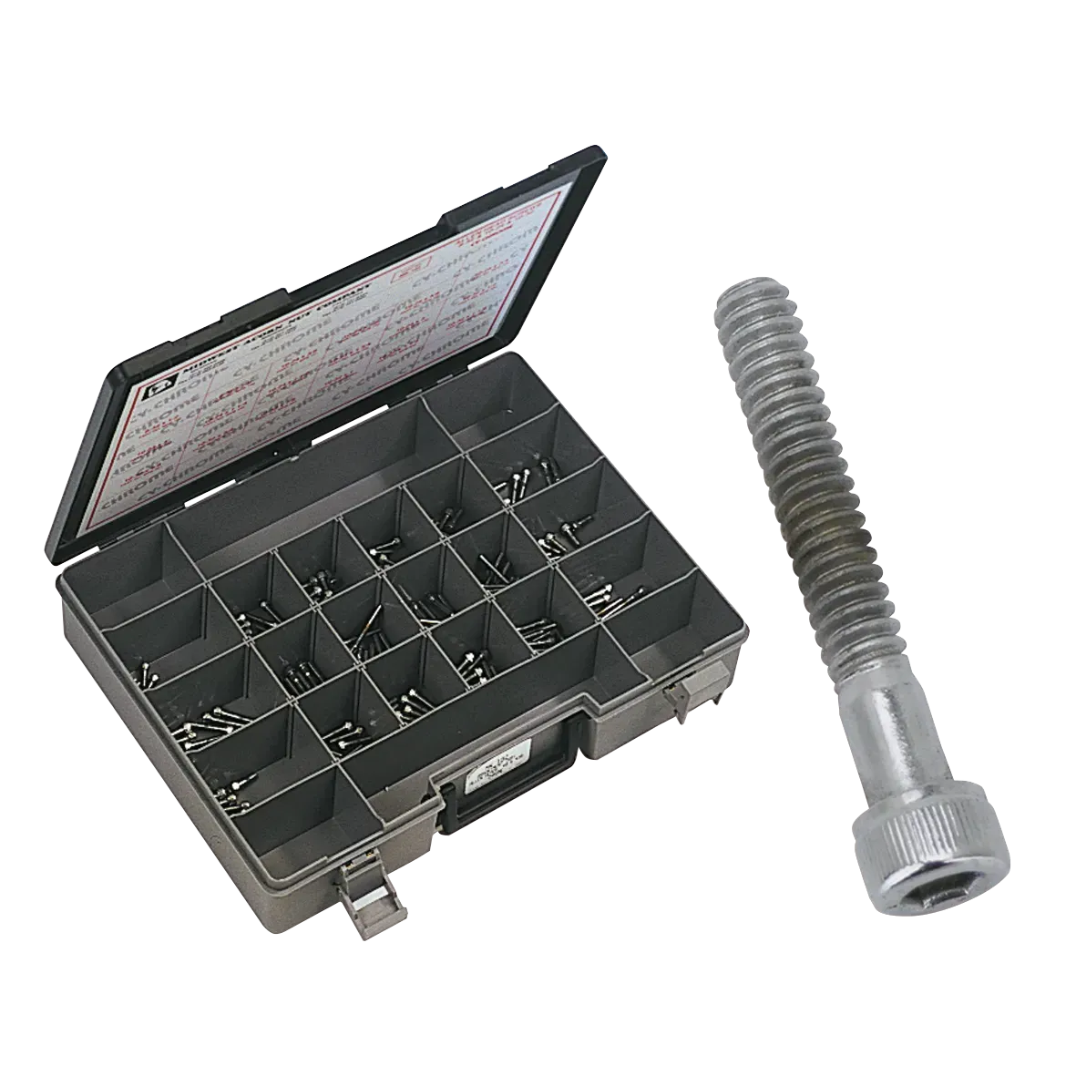 Ass. tray chrome allen head screws (180)