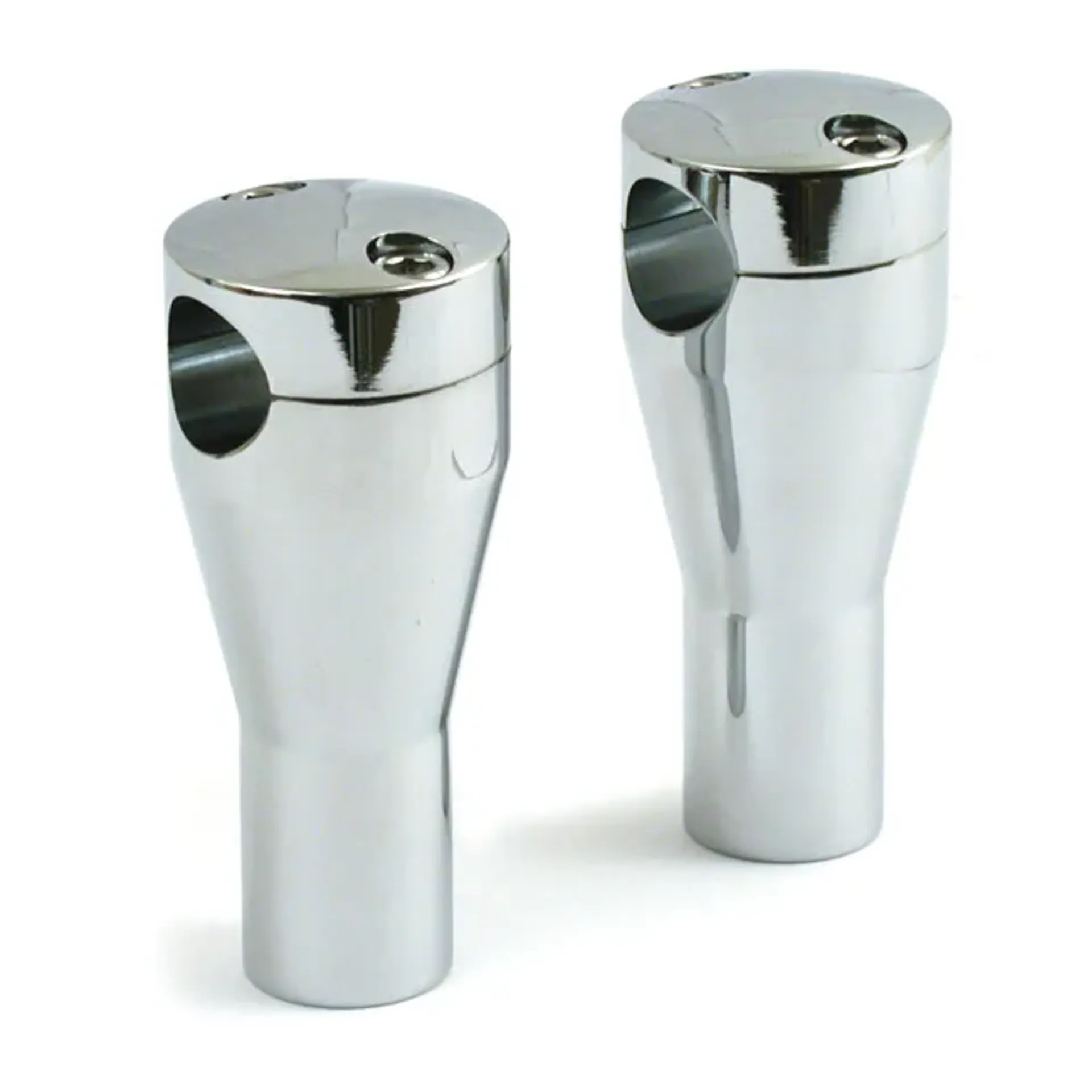 Panhead style risers. Chrome, 4" rise