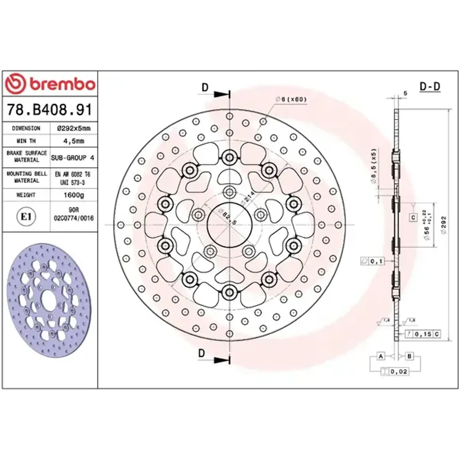 Brake disc float fr