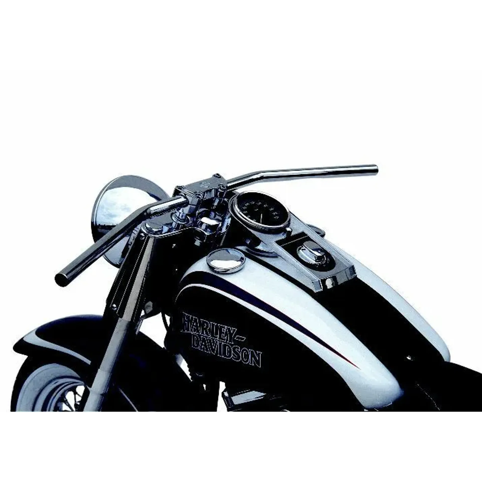 Handlebar Dragbar Long Steel ?? 25.4 Chrome Plated, Cable Openings