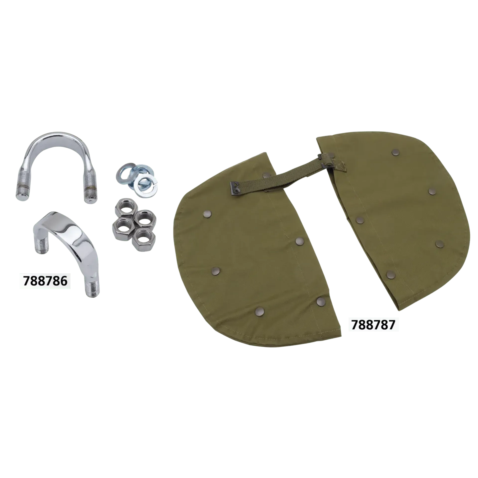 U-BOLT fr guard w/ nuts set 2 WL WhPltd