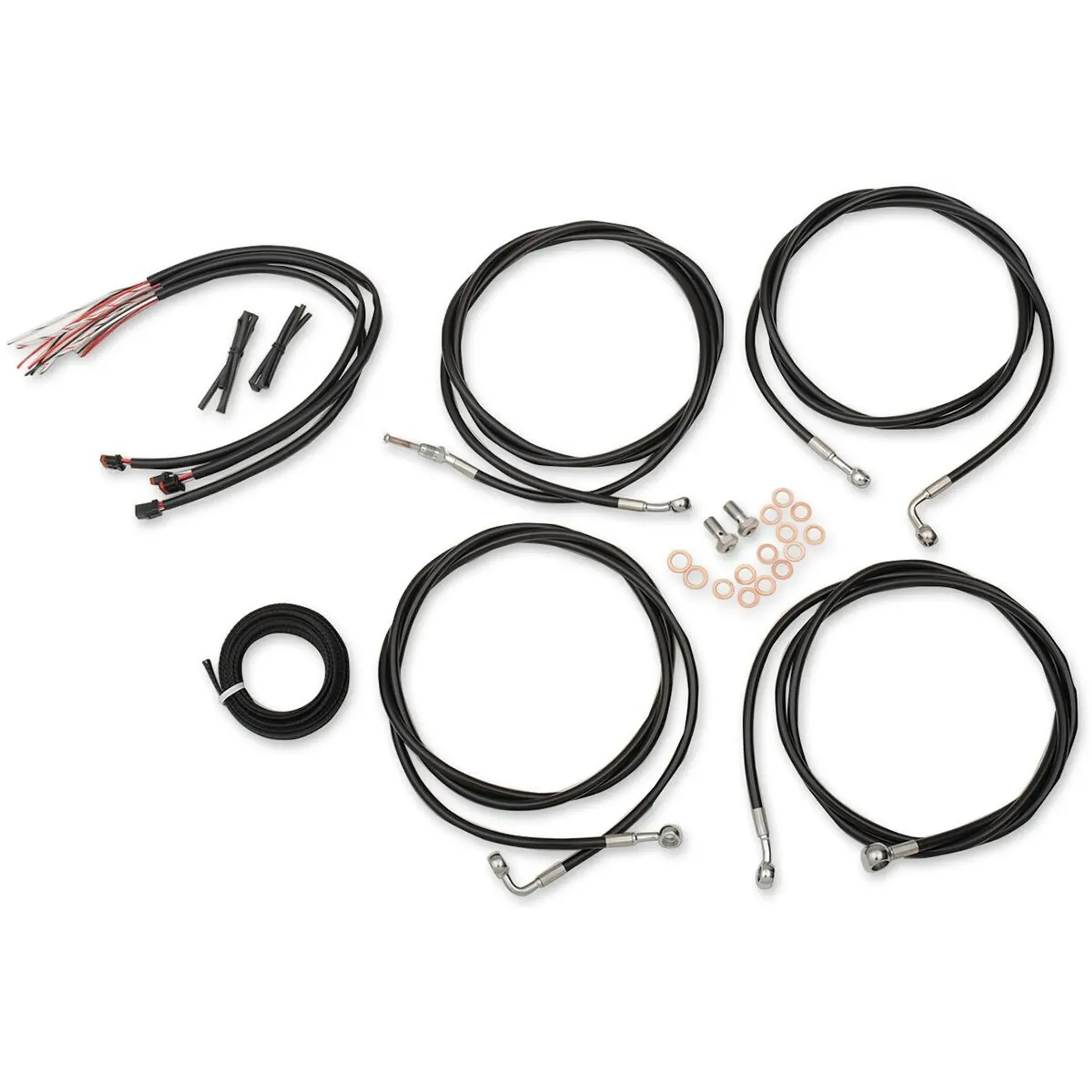 Handlebar Cable/Brake & Clutch Line/Wire Kits And Components / Stainless Steel|Vinyl / Black