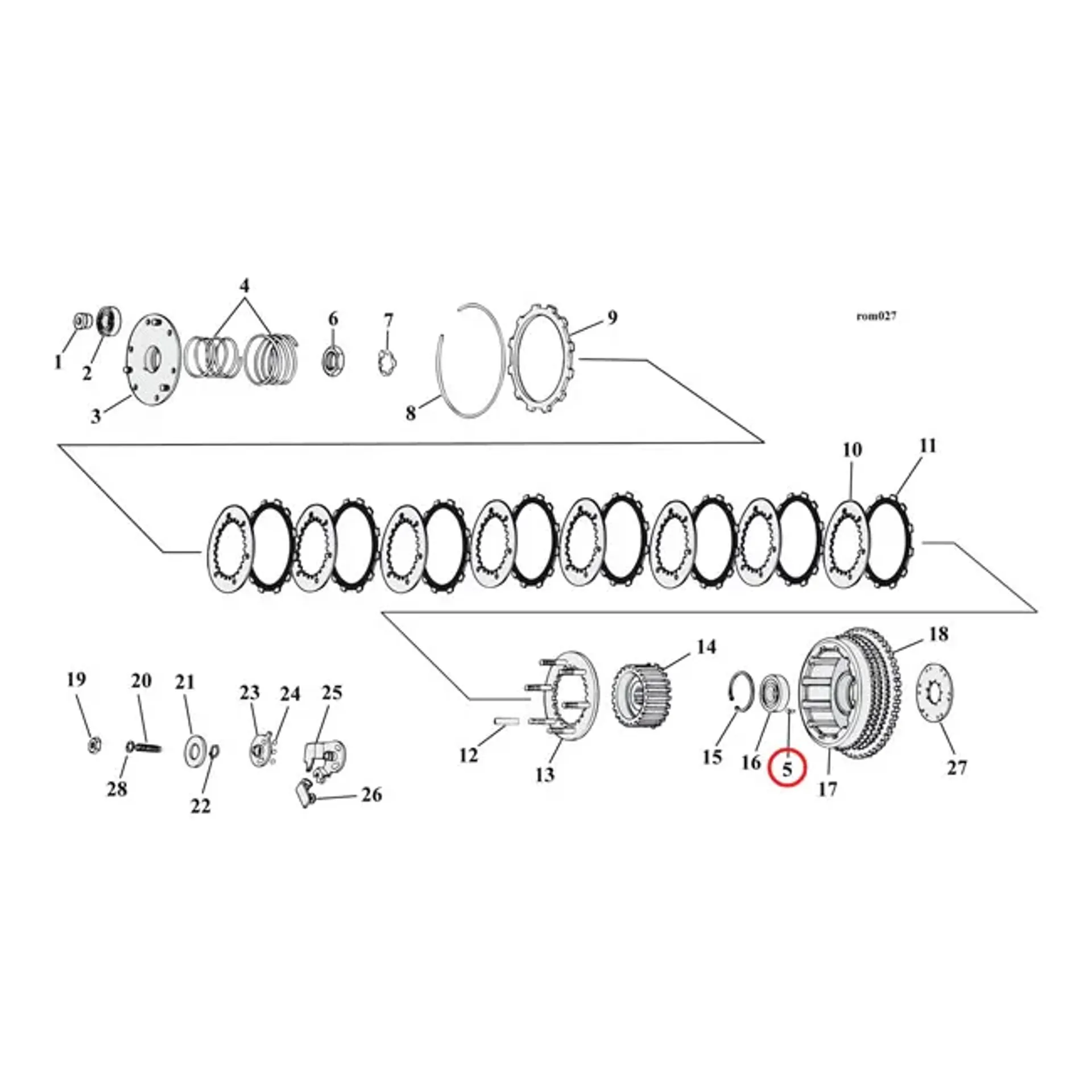 Rivets, rachet plate. Clutch