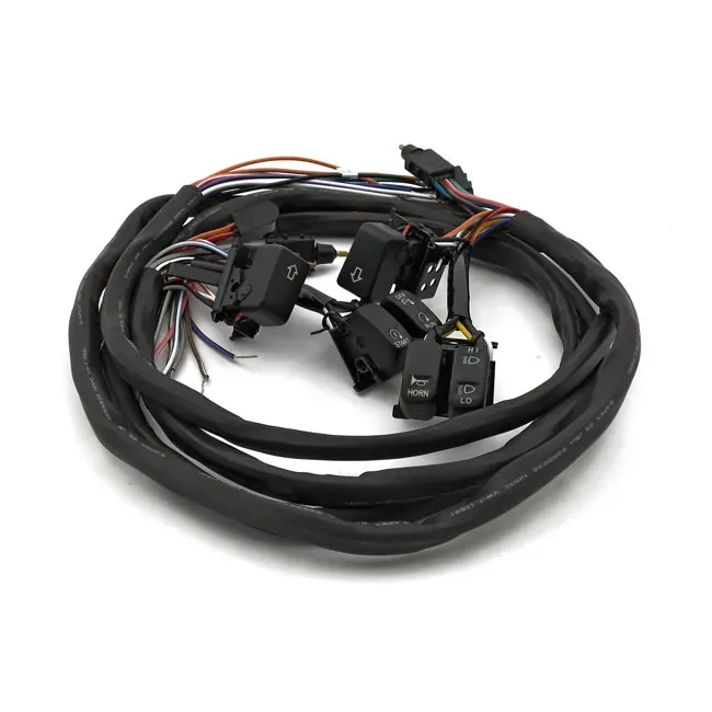 Handlebar switch & wiring kit. Radio. LED. Black