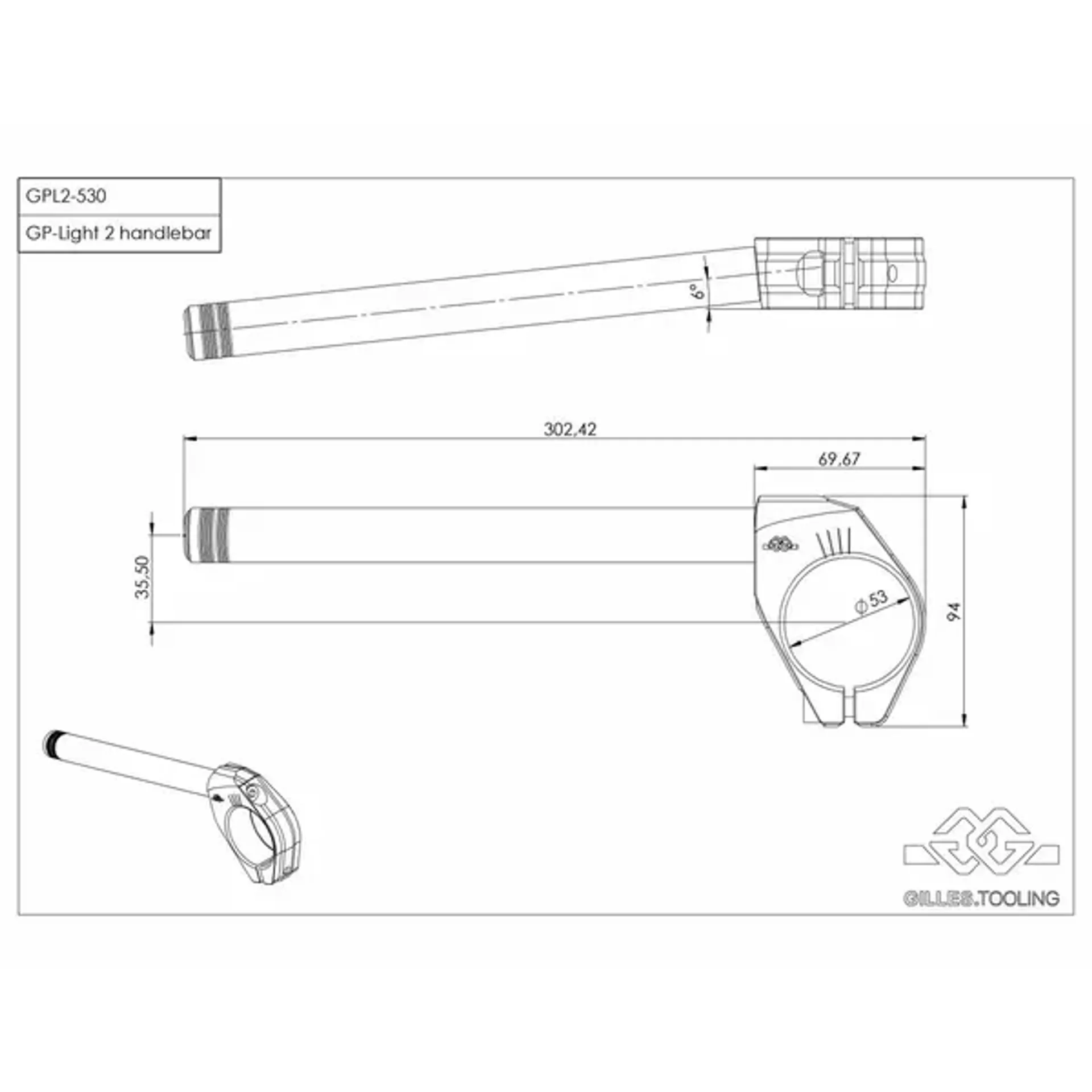 Handlebar gp-light 2 530 blk