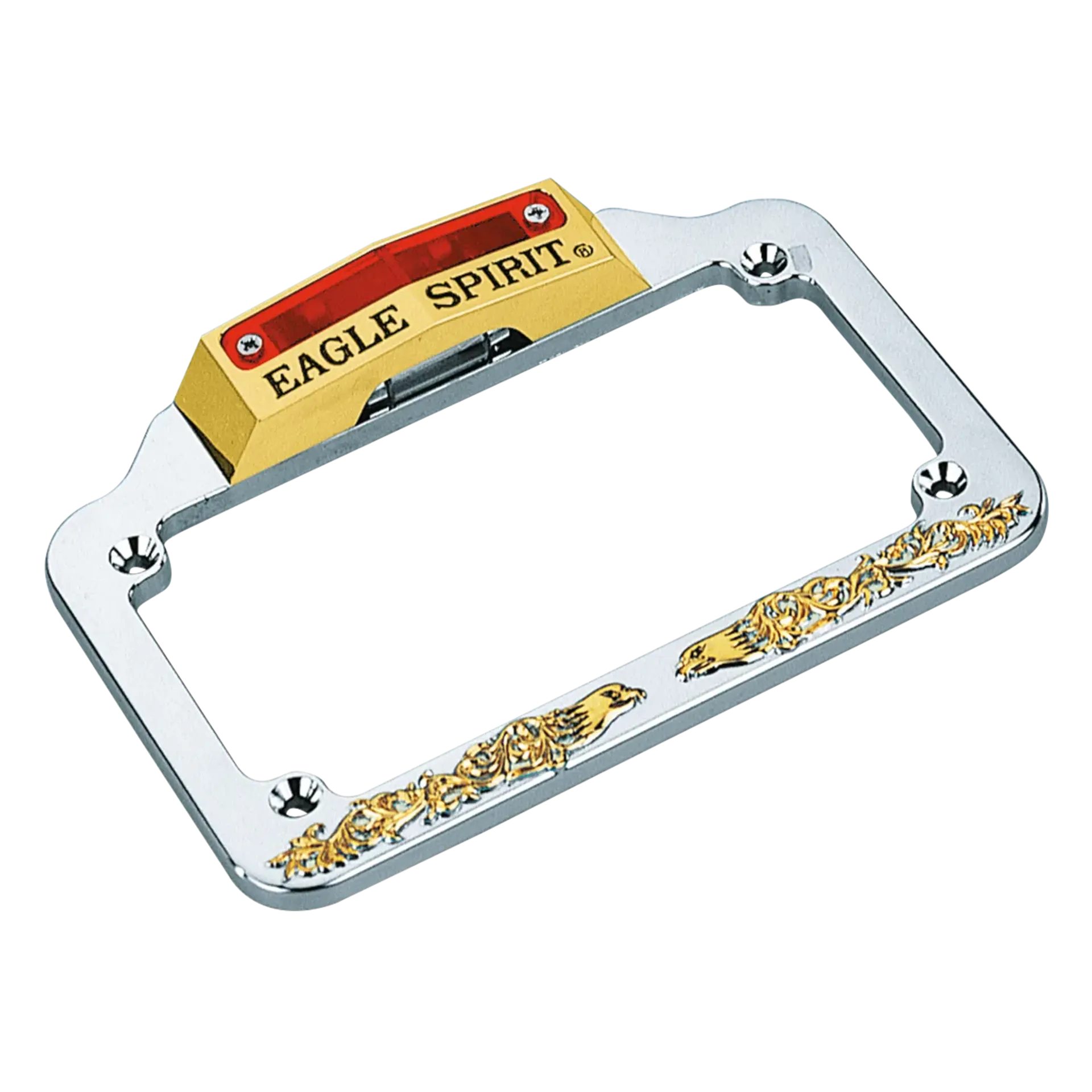 GZP License frame w/lite chr/gold