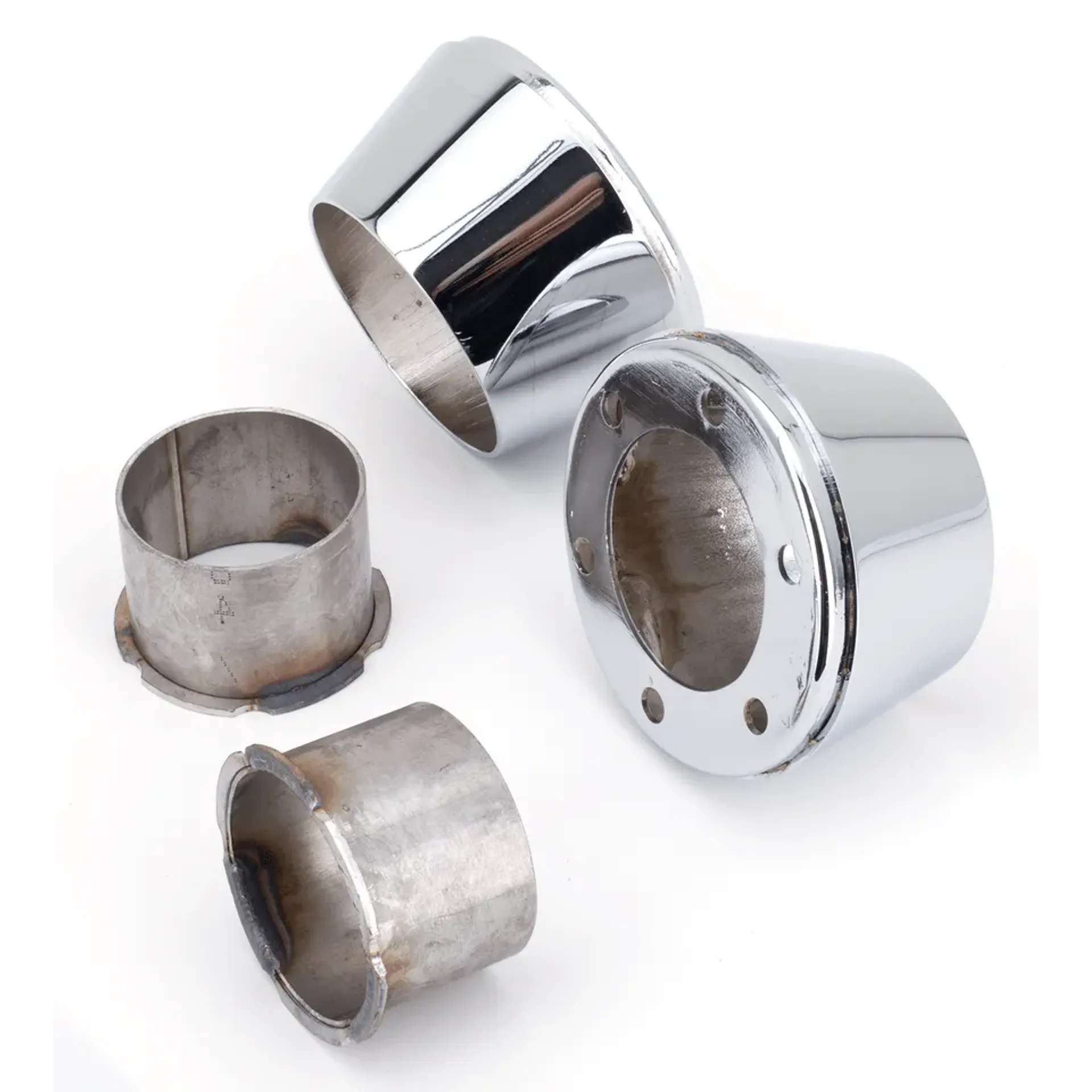 MCJ End Caps Race 90 Tapered Chrome