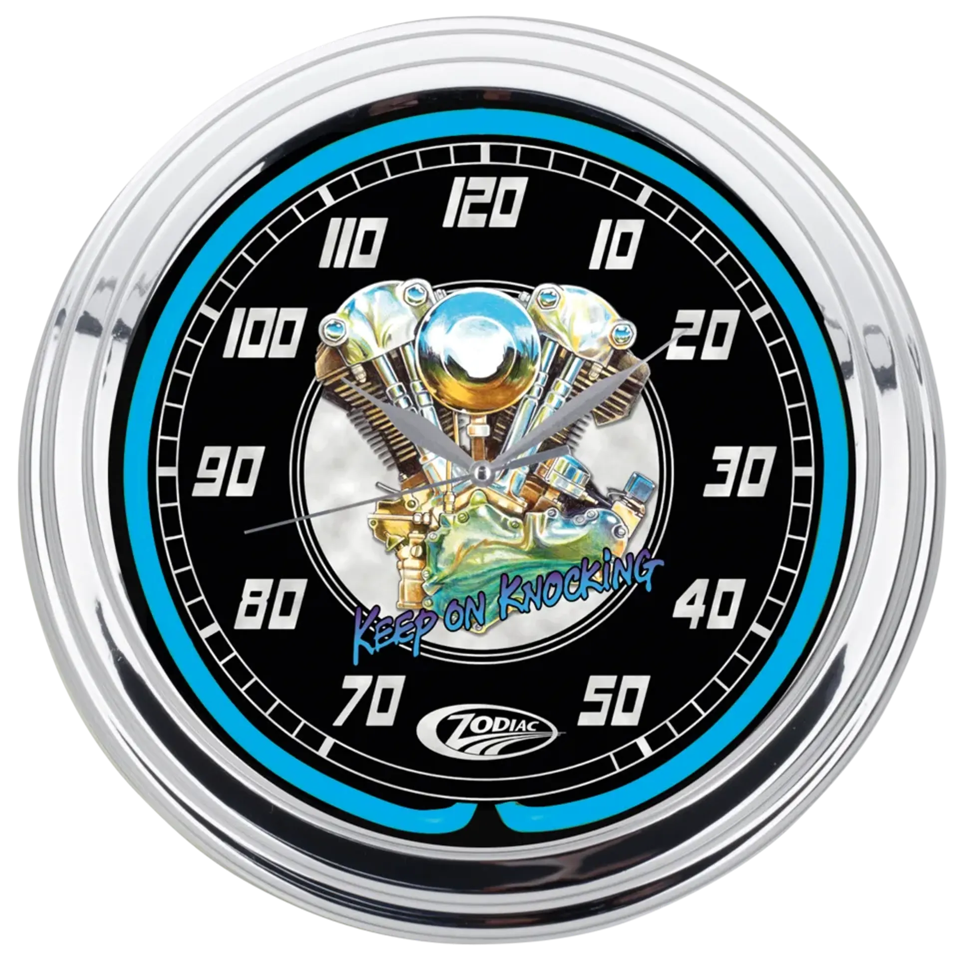 Zodiac “Knucklehead” Neon Clock 15″