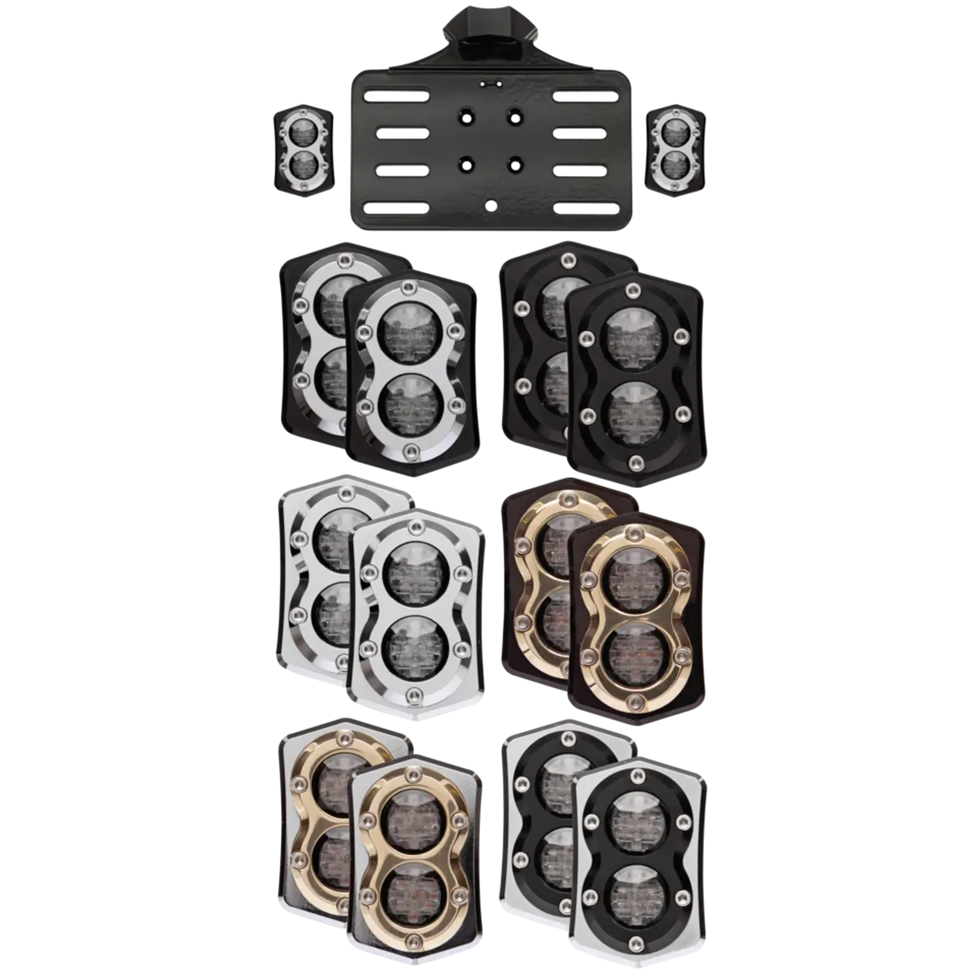 Vity’s Taillight/licenseplte kit chr/brs