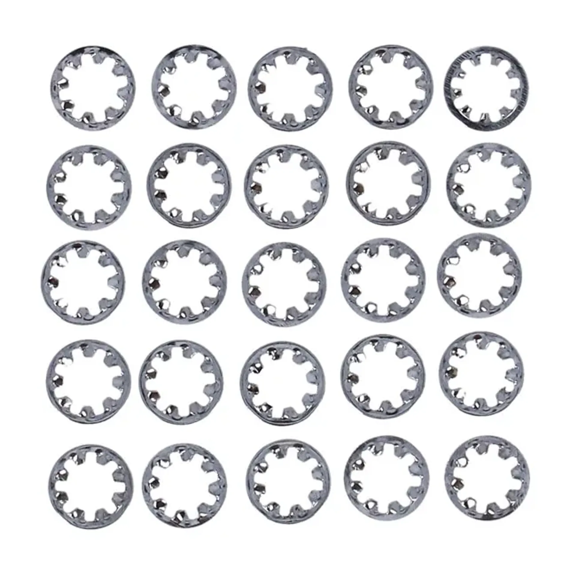 Chrome internal lock washer, #12 - 25 pack