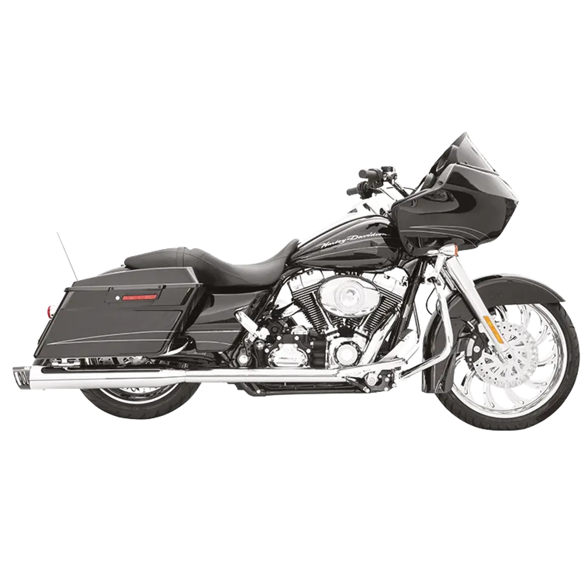 RACING DUALS CHR W/BLK TIPS FLH/T09-16
